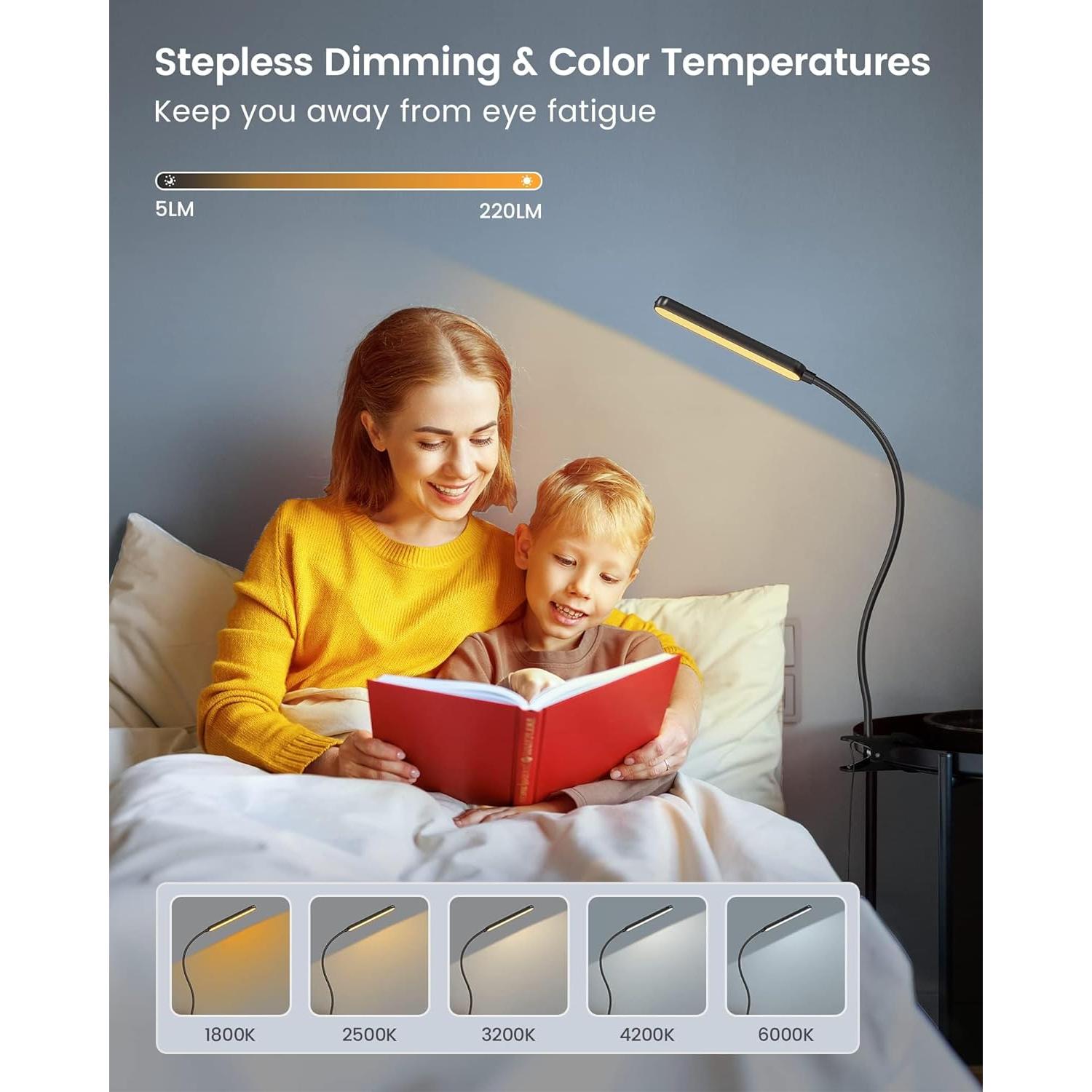 Lámpara de Lectura Clip On Glocusent A31 5W 38 LEDs Control Remoto