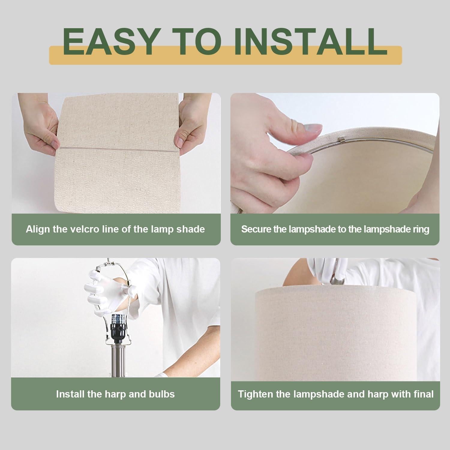 Juego de 2 Lámparas de Mesa USumkky Cerámica Verde 66 cm