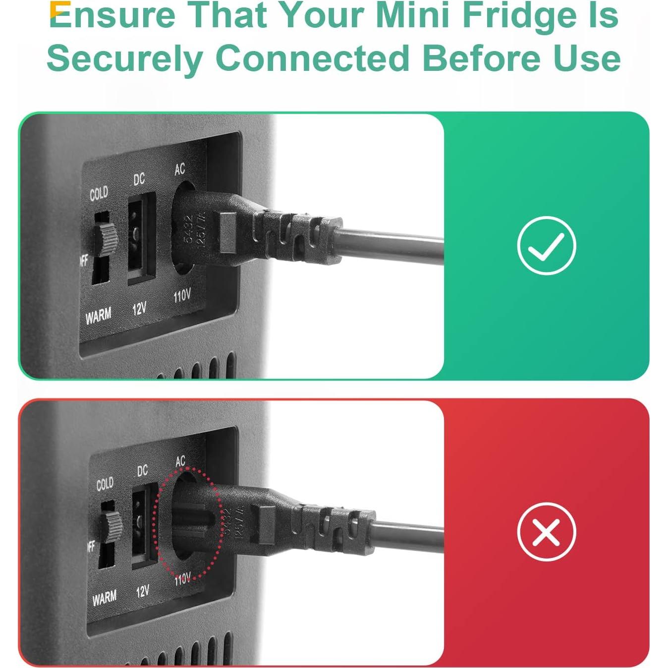 CROWNFUL Mini Fridge, 4 Liter/6 Can Portable Cooler and Warmer Personal Fridge for Skin Care, Cosmetics, Food,Great for Bedroom, Office, Car, Dorm, ETL Listed (Black)