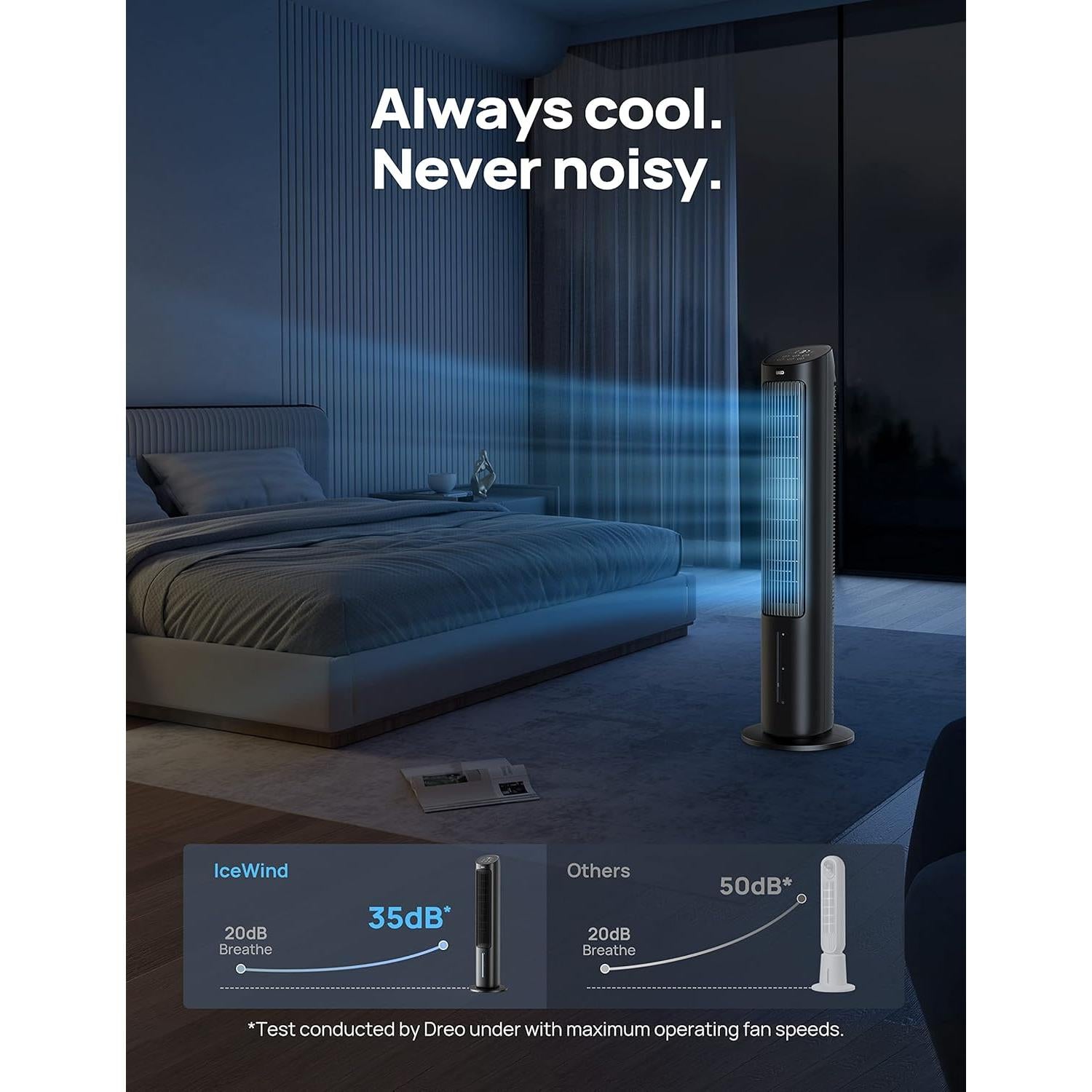 Ventilador Torre Dreo DR-HEC001 AC Negro, 4 Velocidades, Control Remoto