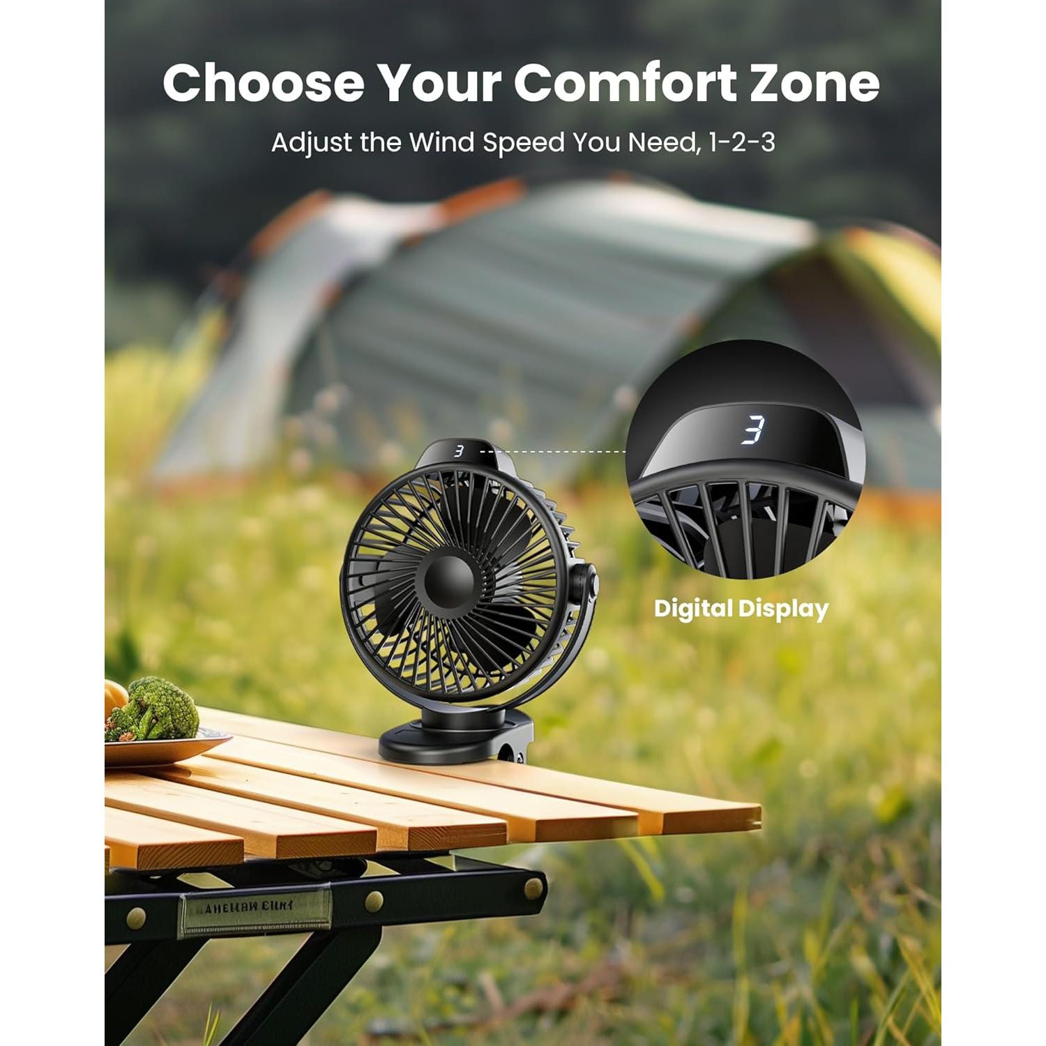 Ventilador Portátil Koonie Mini Recargable 3 Velocidades 360°