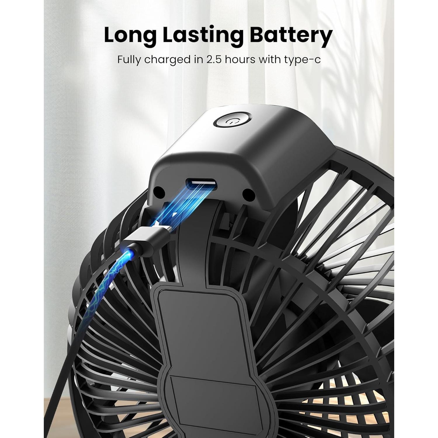 Ventilador Portátil Koonie Mini Recargable 3 Velocidades 360°