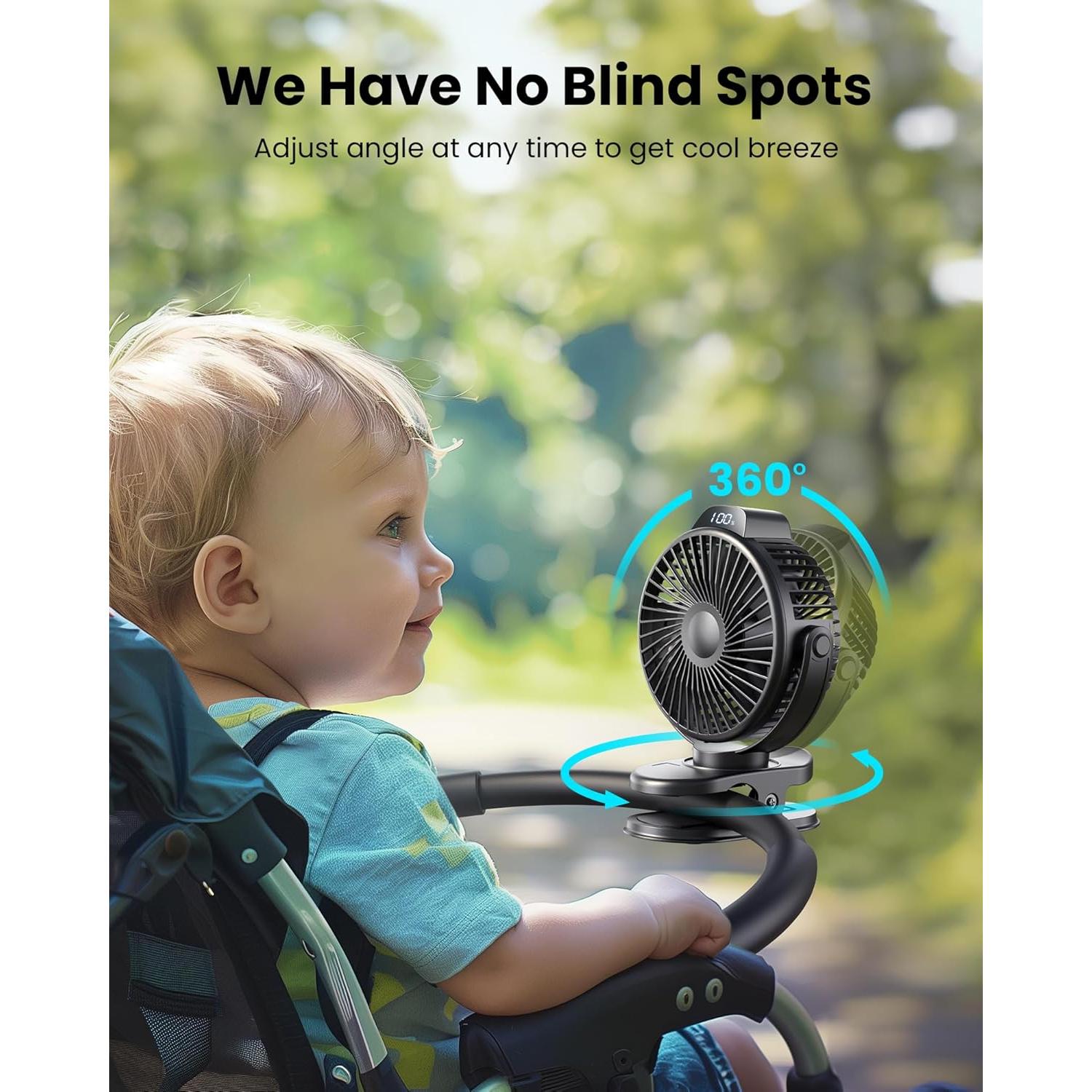 Ventilador Portátil Koonie Mini Recargable 3 Velocidades 360°