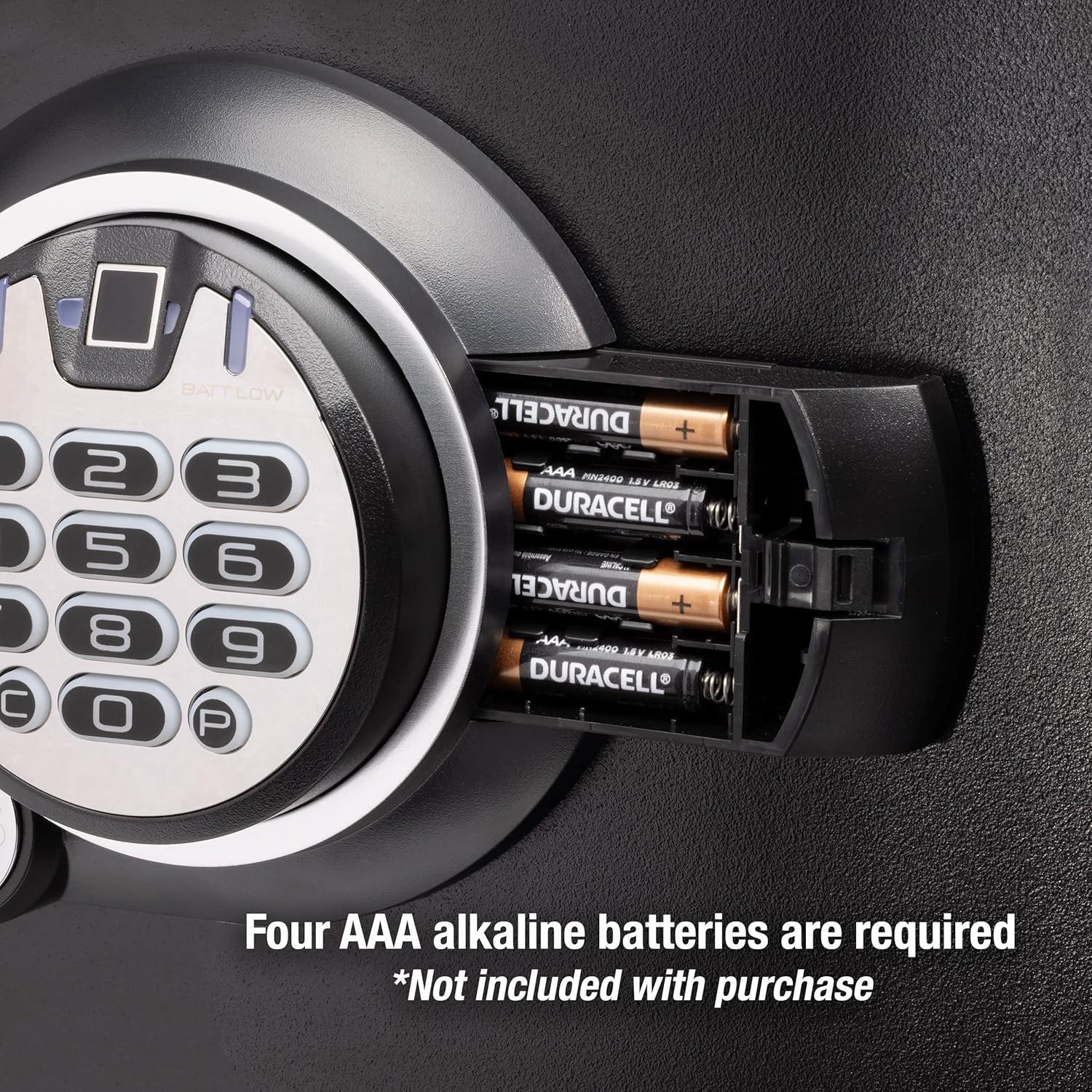 SentrySafe Fireproof and Waterproof Home Safe with Biometric Fingerprint Lock, Keypad, and Key Lock for Securing Money, Jewelry, Documents, 1.23 Cubic Feet, SFW123BTC