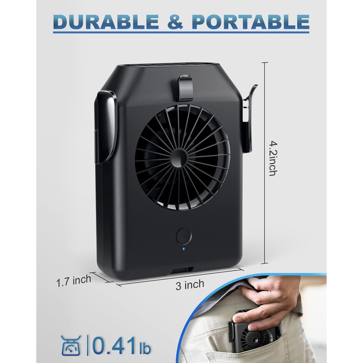 Ventilador Portátil de Cintura STSASE ZLS-E18 10000mAh 3 Velocidades