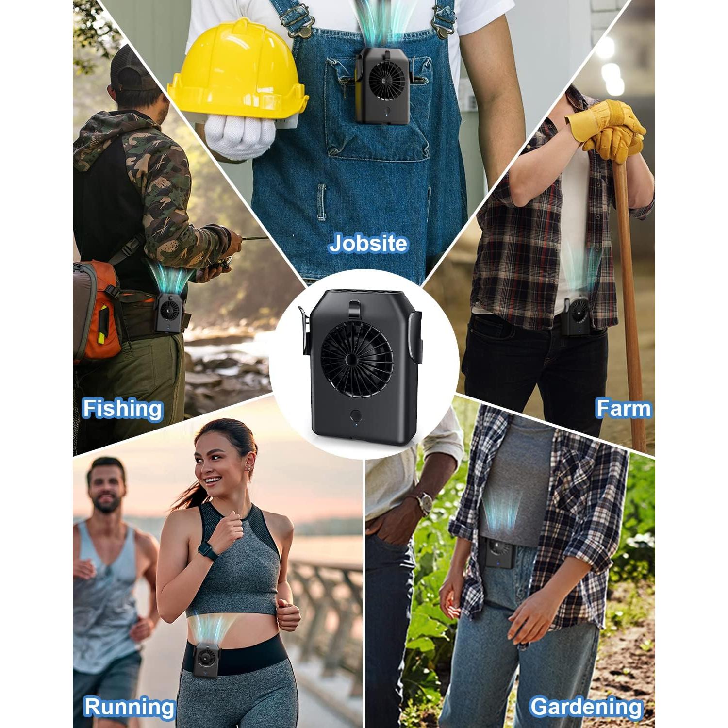 Ventilador Portátil de Cintura STSASE ZLS-E18 10000mAh 3 Velocidades