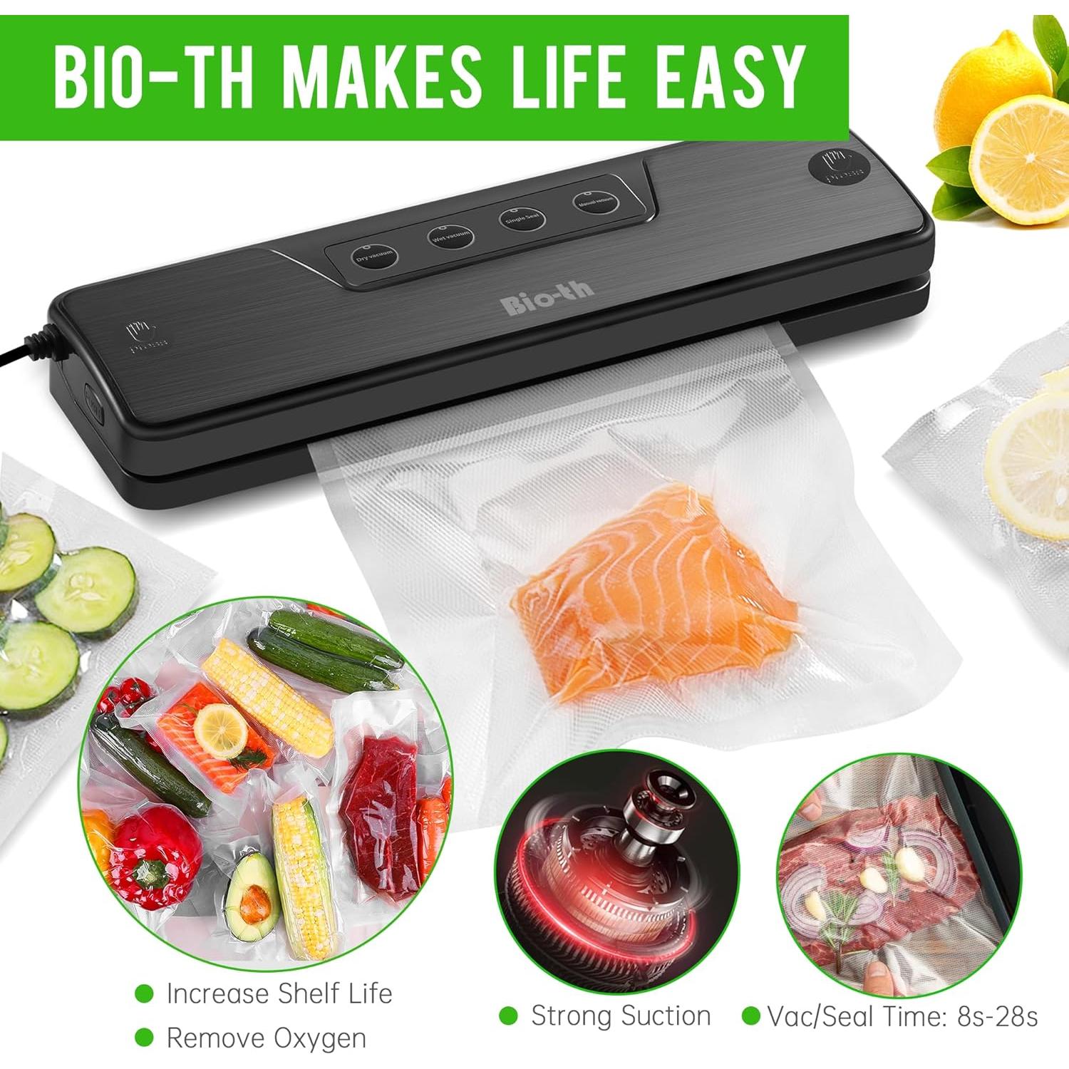 Sellador al vacío Bio-th GM-77 compacto 120W con 15 bolsas