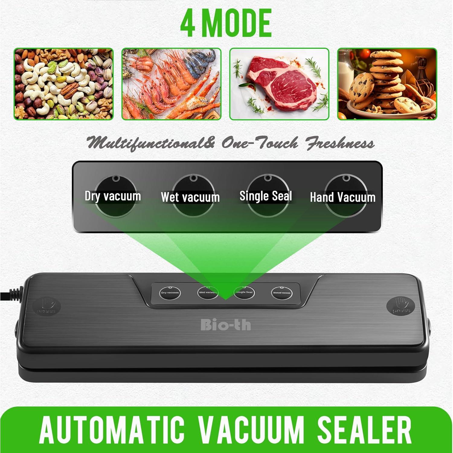 Sellador al vacío Bio-th GM-77 compacto 120W con 15 bolsas