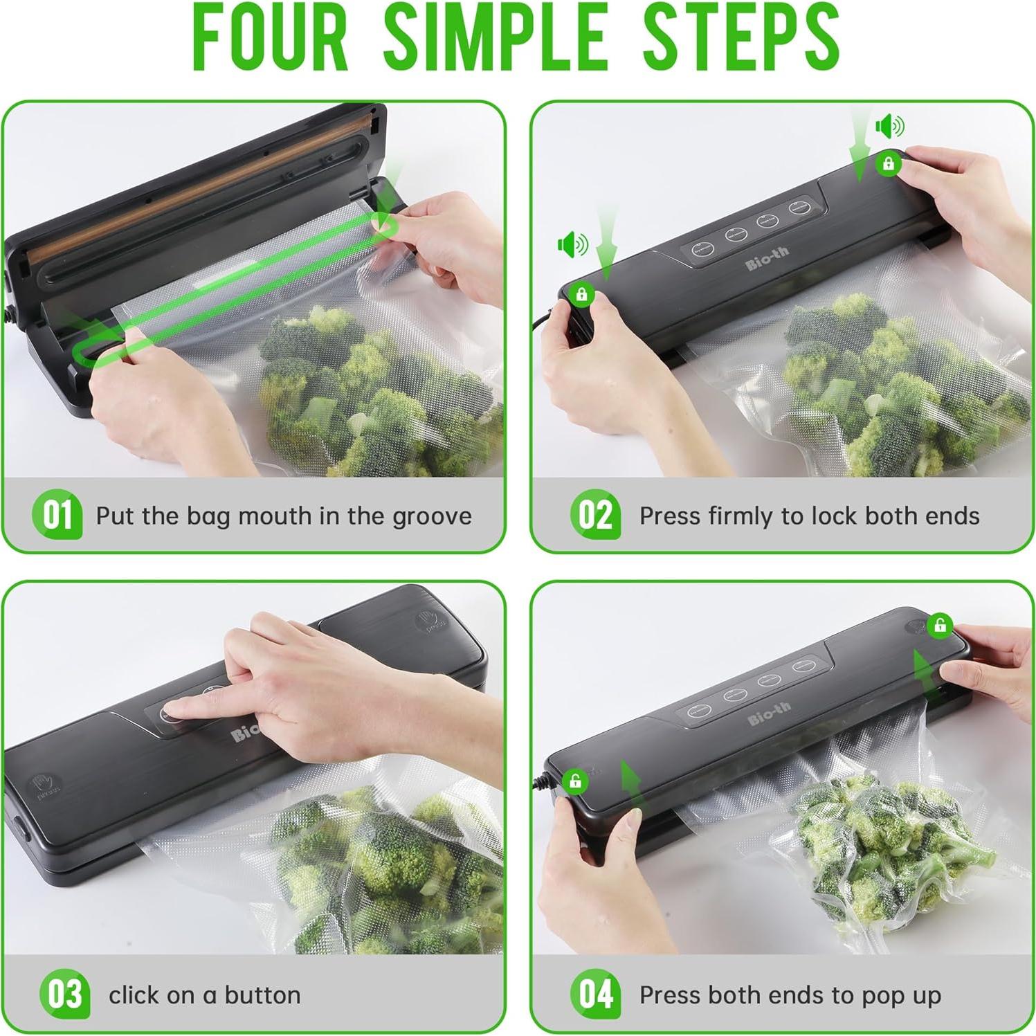 Sellador al vacío Bio-th GM-77 compacto 120W con 15 bolsas