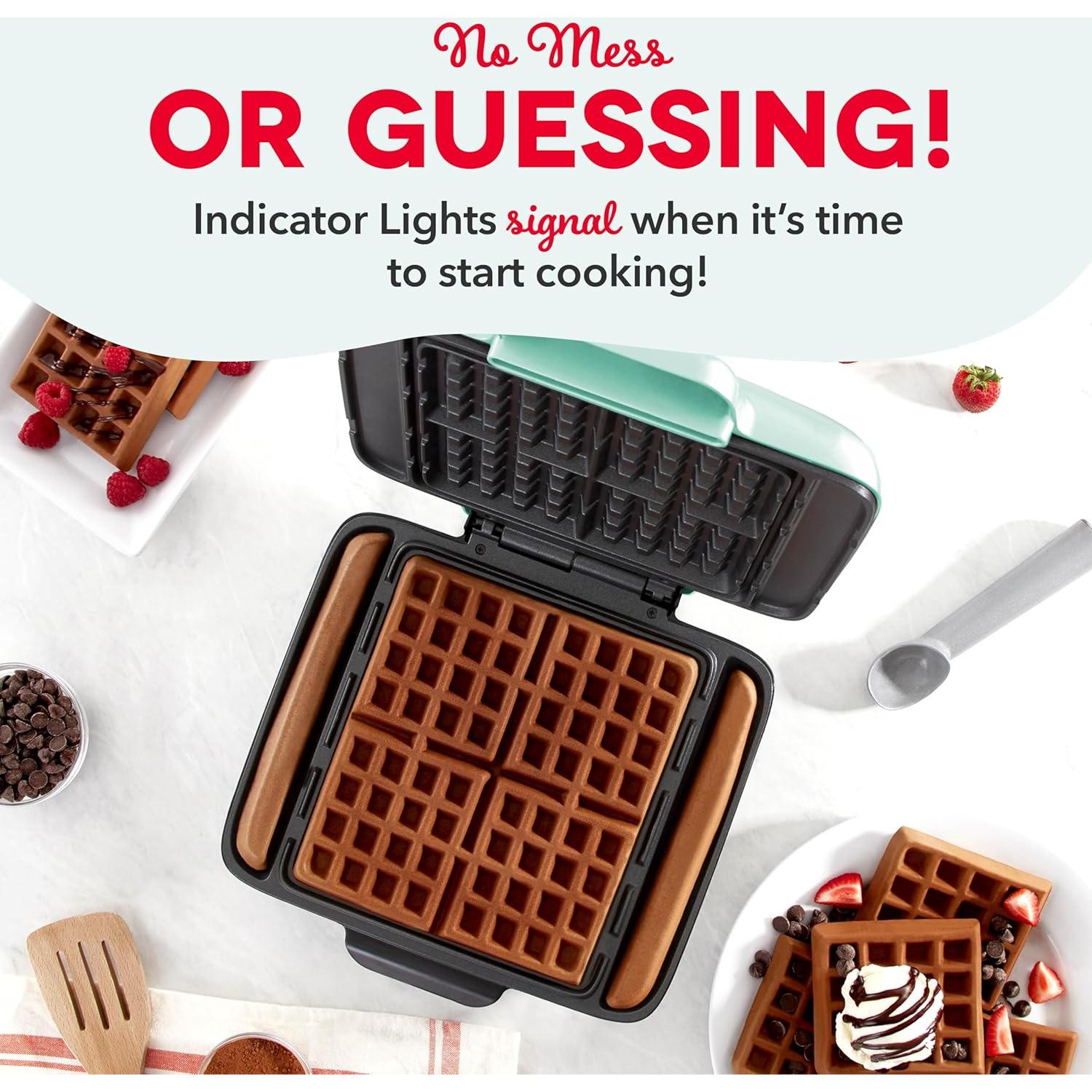 Máquina de Waffles Dash Deluxe 1200W Antiadherente Aqua