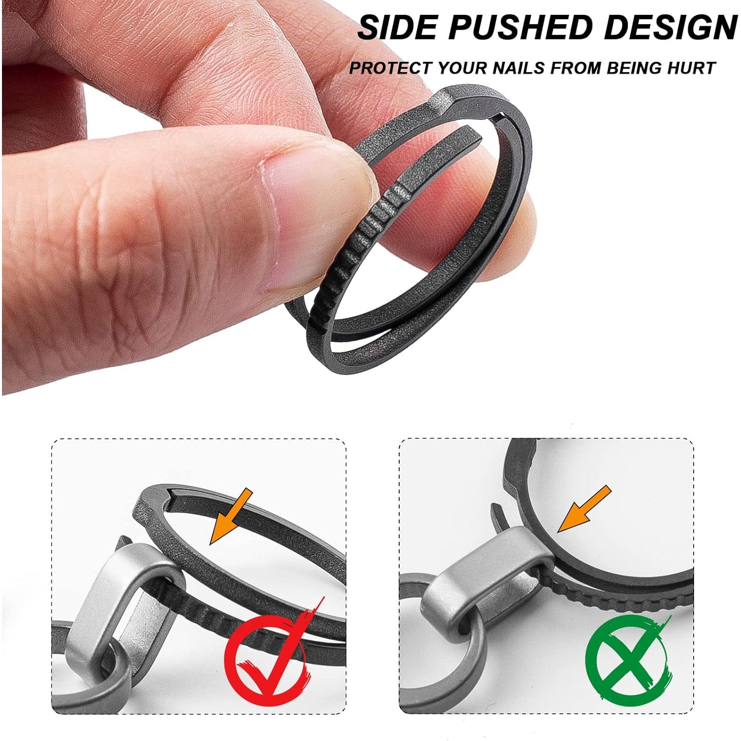 Anillos de llavero de titanio TISUR, 5 unidades, 29 mm