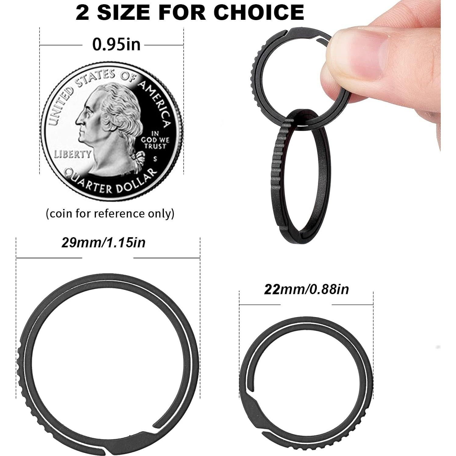 Anillos de llavero de titanio TISUR, 5 unidades, 29 mm