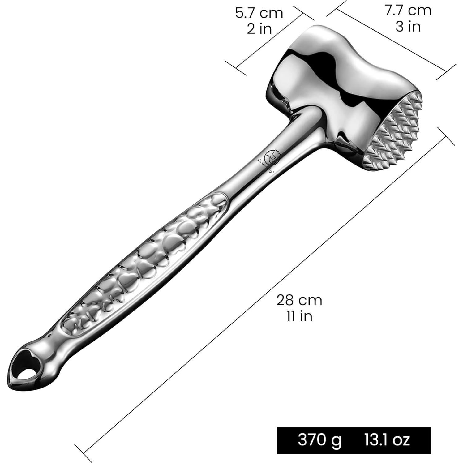 Aplanador de Carne Gourmet Easy, Acero Inoxidable, Doble Cara