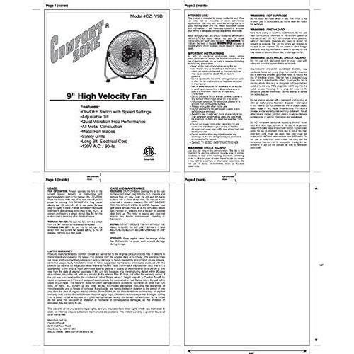 Ventilador de Piso Comfort Zone 9" 3 Velocidades Inclinable