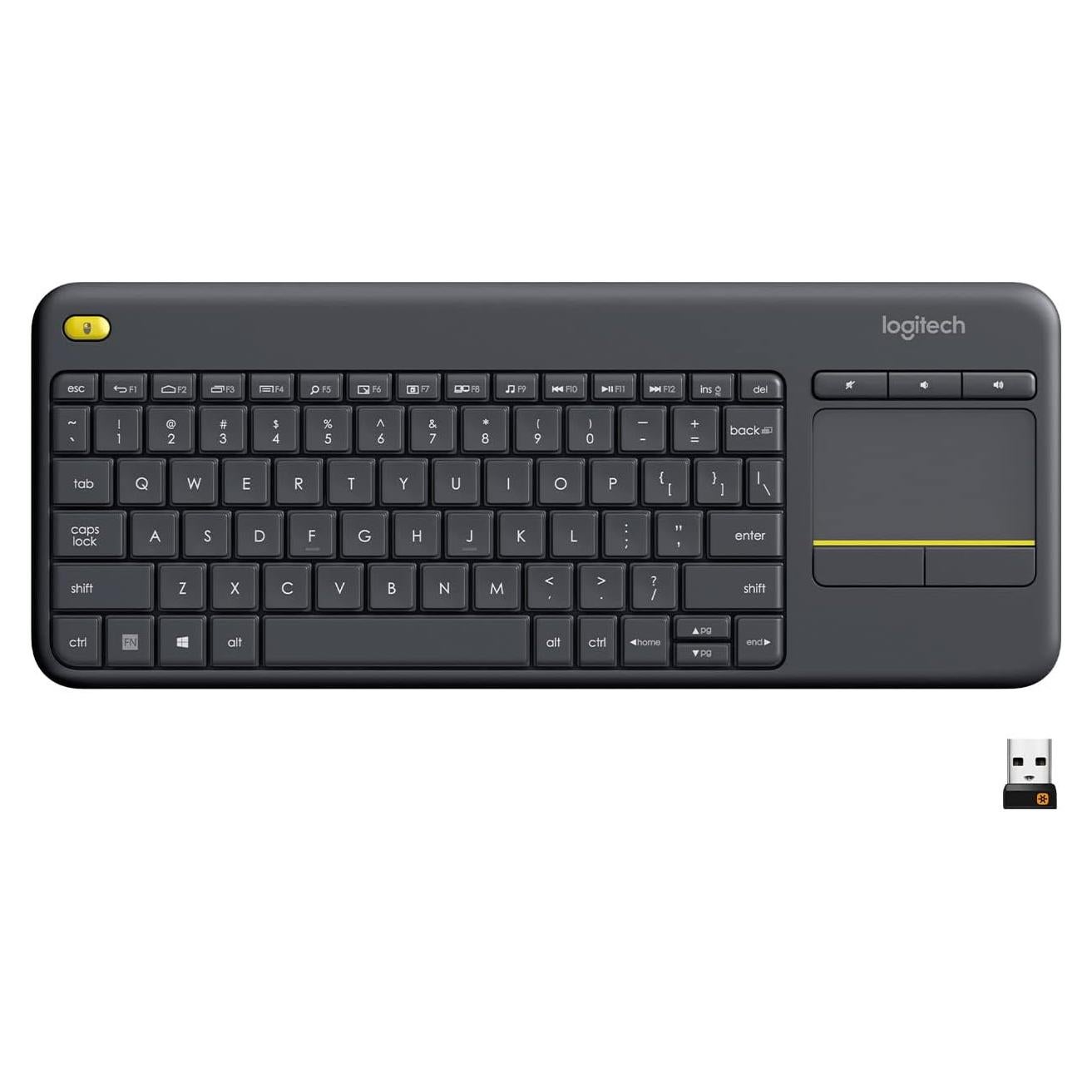 Teclado Inalámbrico Logitech K400 Plus con Touchpad - Negro