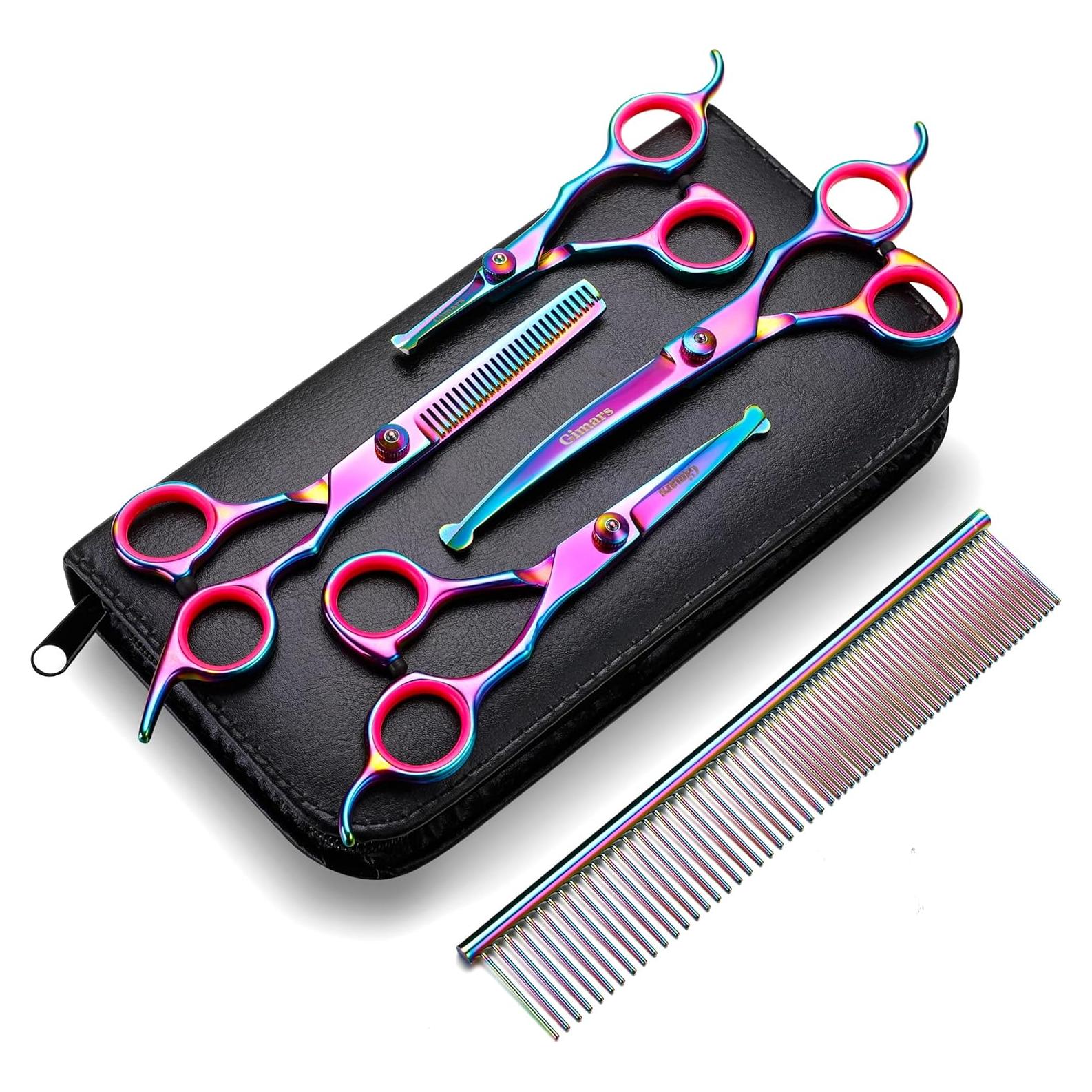 Tijeras de Aseo Profesional Gimars 6 en 1 para Perros y Gatos