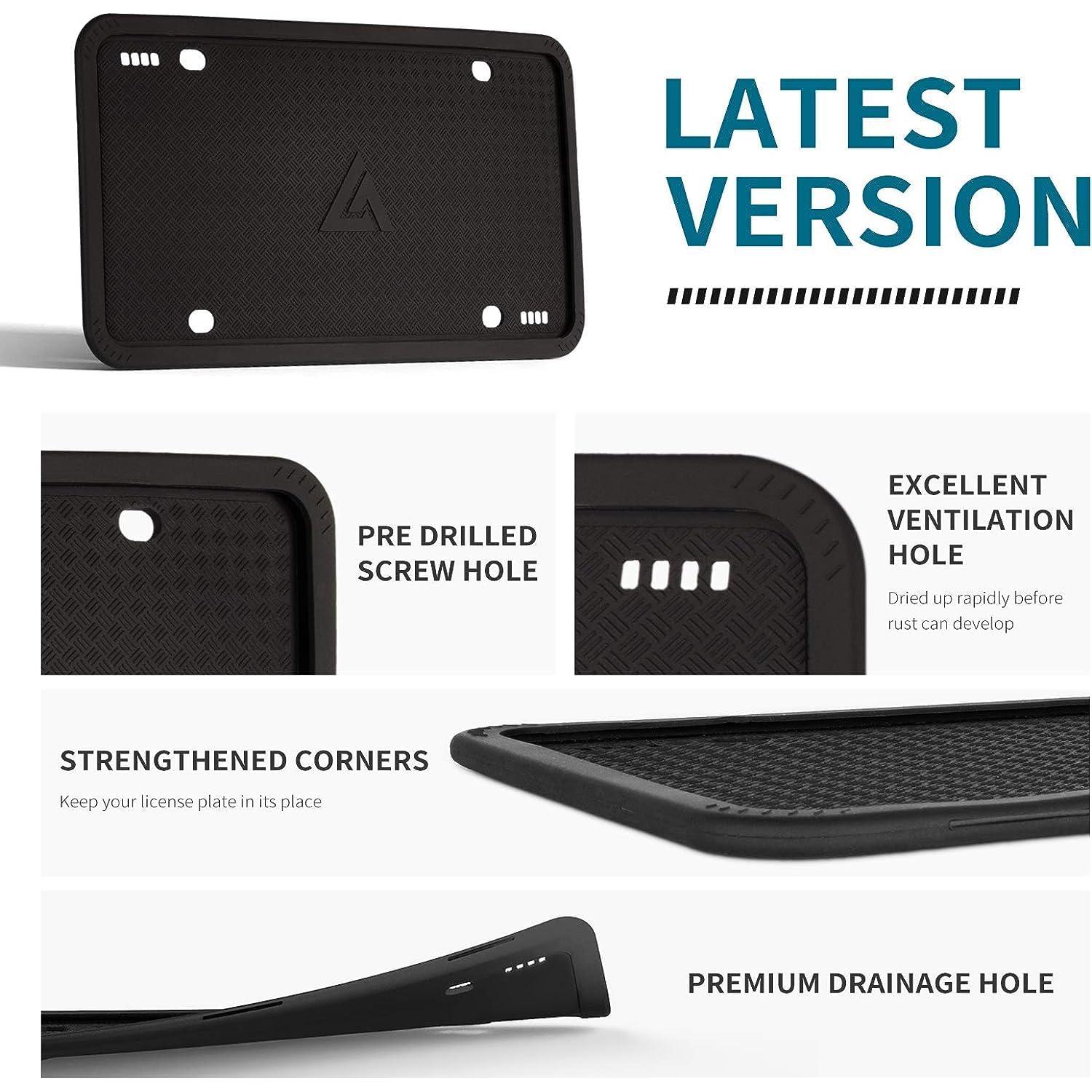 Marco de Placa de Licencia Aujen Negro Silicona 1 Unidad