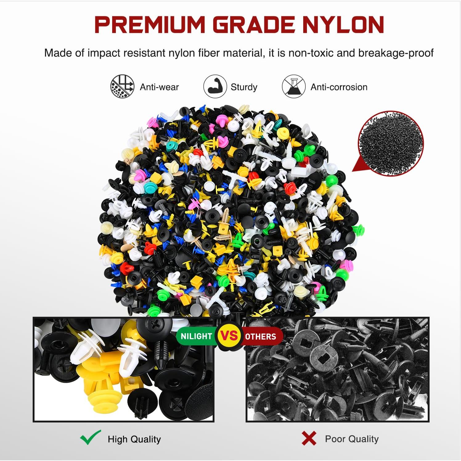 GOOACC 1000 Clips Universales para Automóviles + Removedor