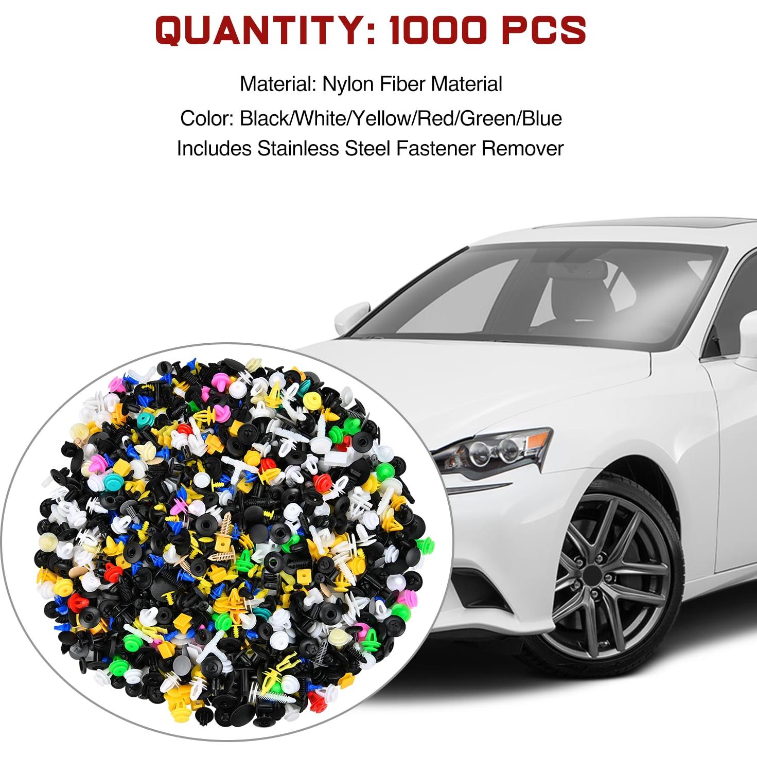 GOOACC 1000 Clips Universales para Automóviles + Removedor