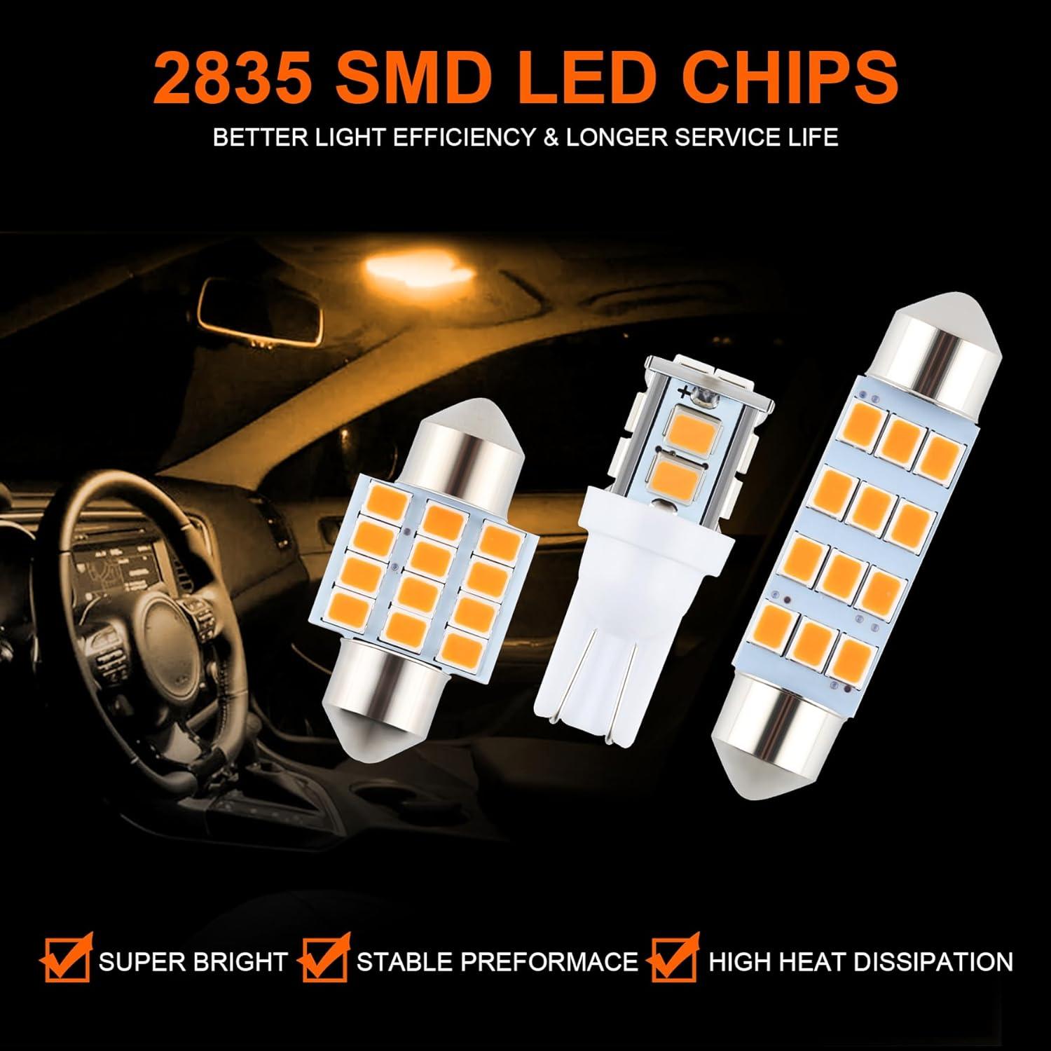 Juego de 24 Bombillas LED Ámbar iFunyLED para Automóvil