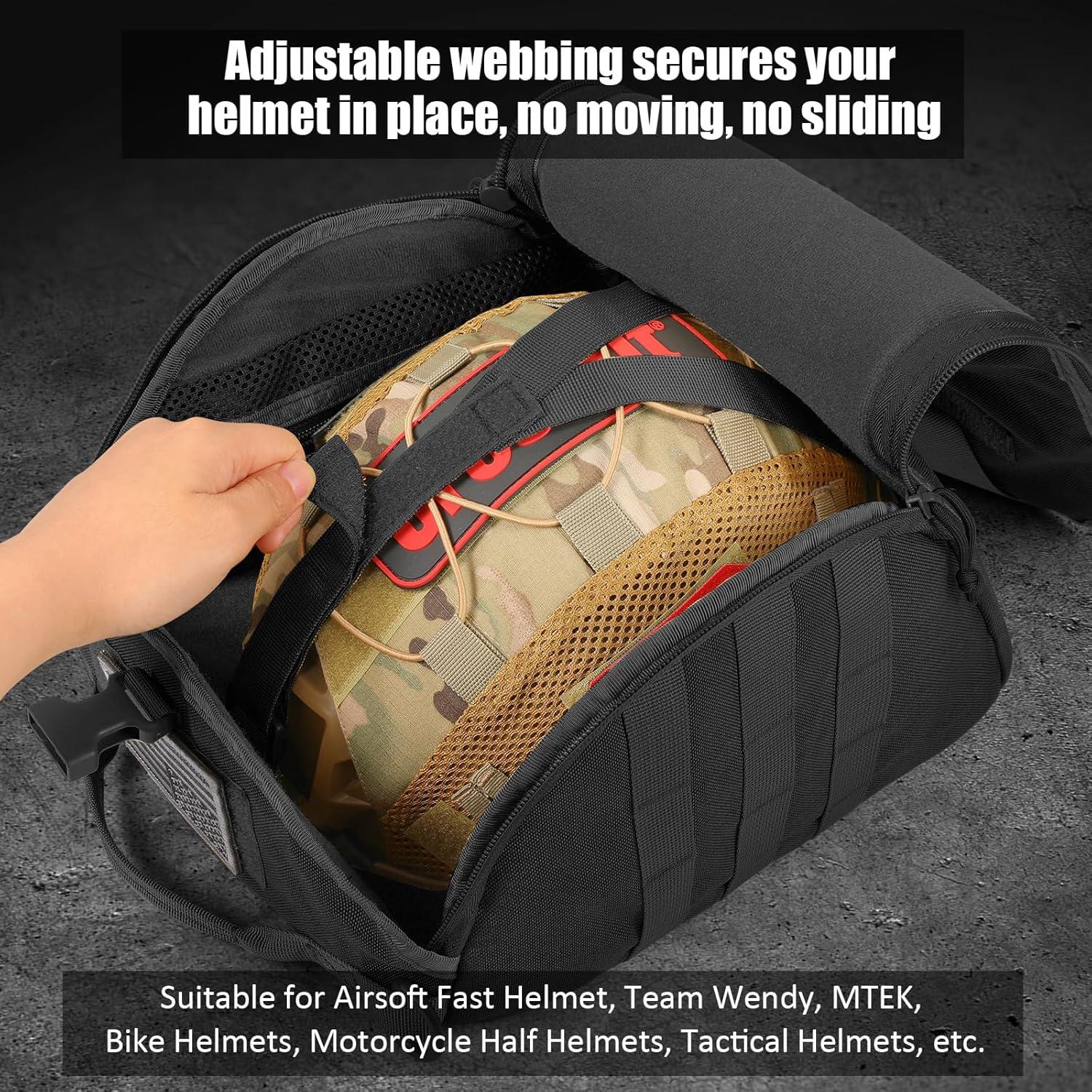 Bolsa de casco táctico FRTKK con 3 compartimentos y Molle