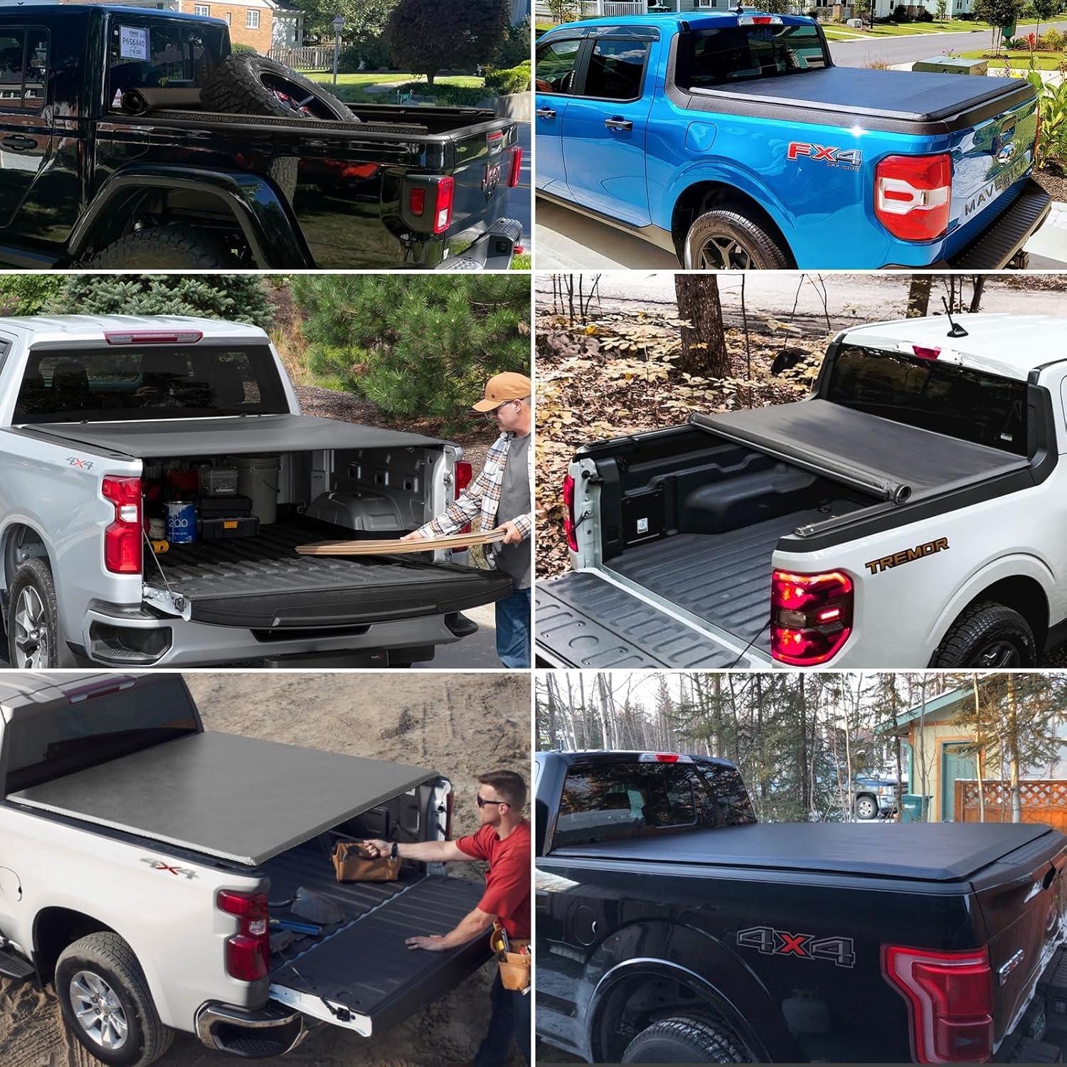 Cubierta Tonneau Roll-Up Suave Kikito para Toyota Tacoma 2016-2025 1.52m