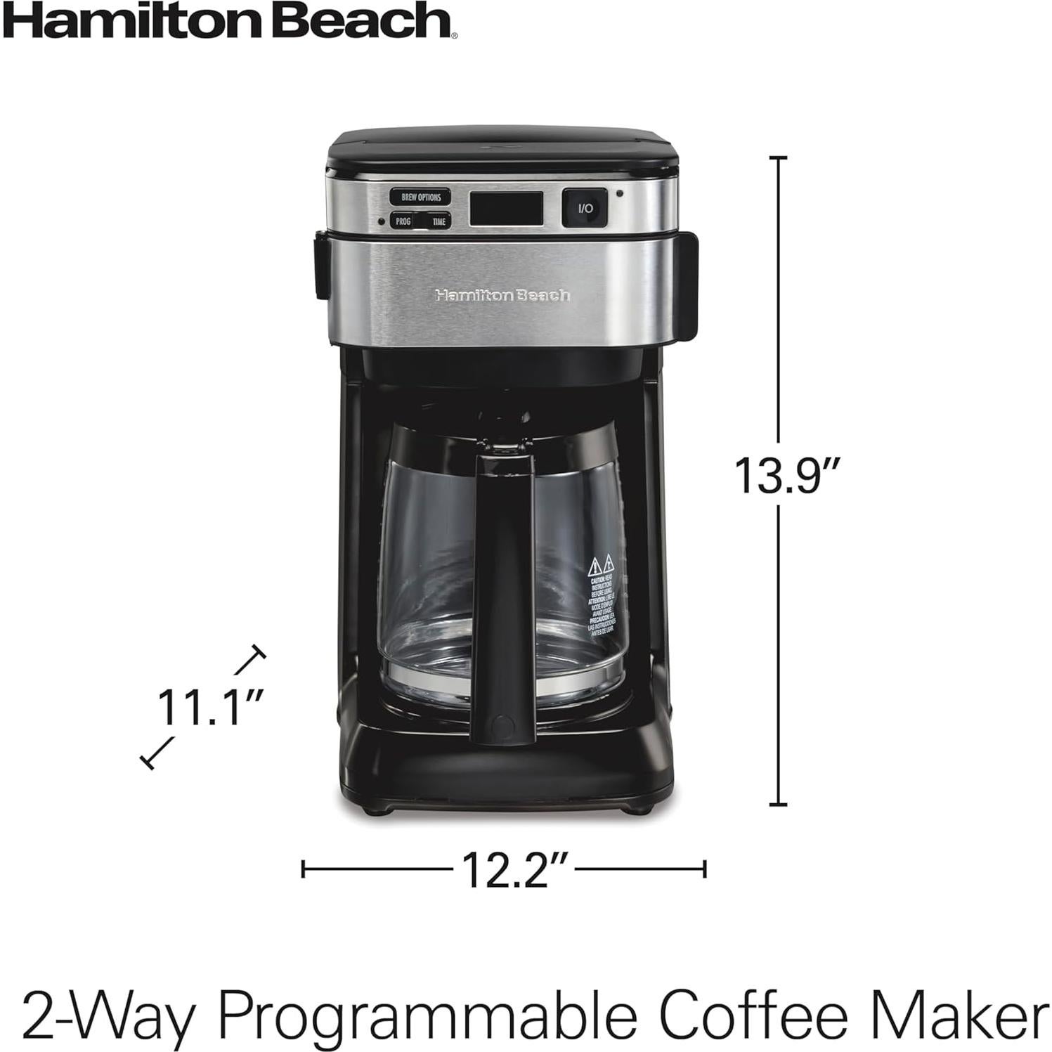 Cafetera de Goteo Programable Hamilton Beach 12 Tazas Negra