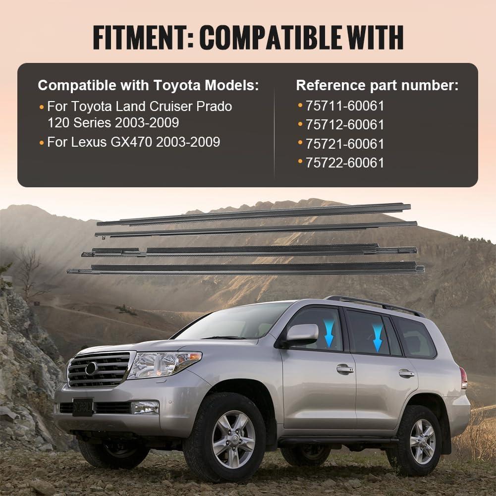 Sellos de Moldura de Ventana GZYF para Toyota Prado 2003-2009