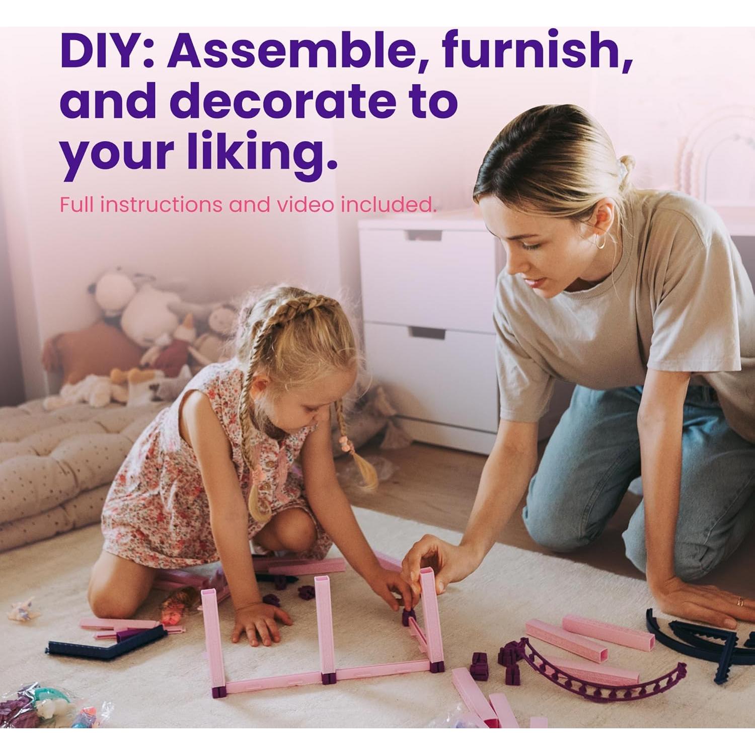 Casa de Muñecas TOMLEON con 2 Princesas y Accesorios