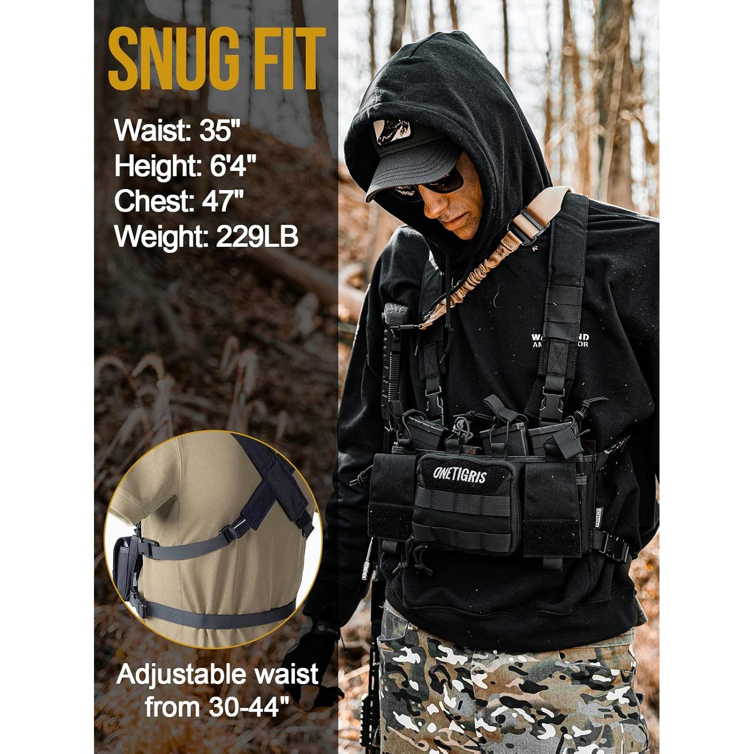 Chaleco Táctico OneTigris MOLLE Verde Ajustable 520g