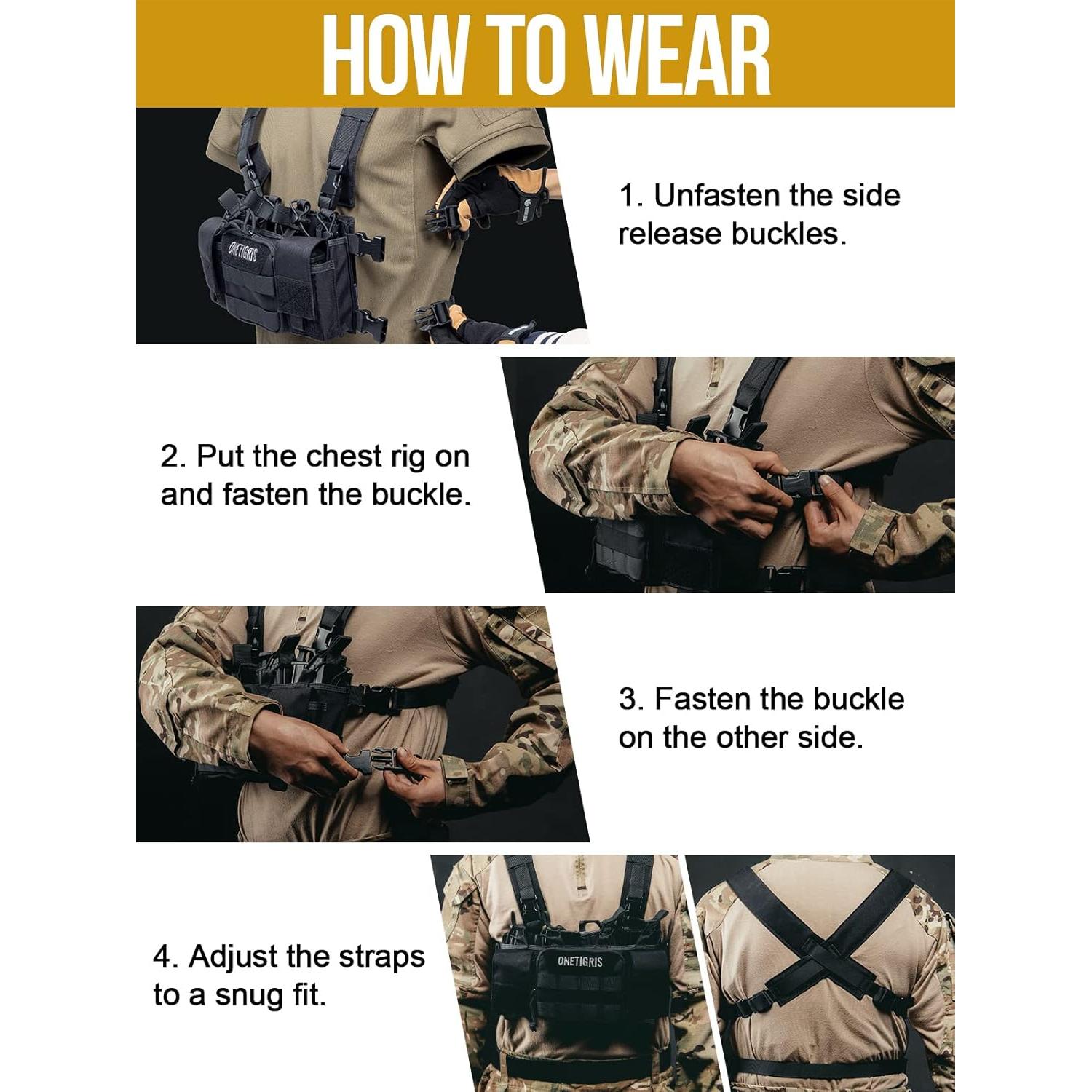 Chaleco Táctico OneTigris MOLLE Verde Ajustable 520g