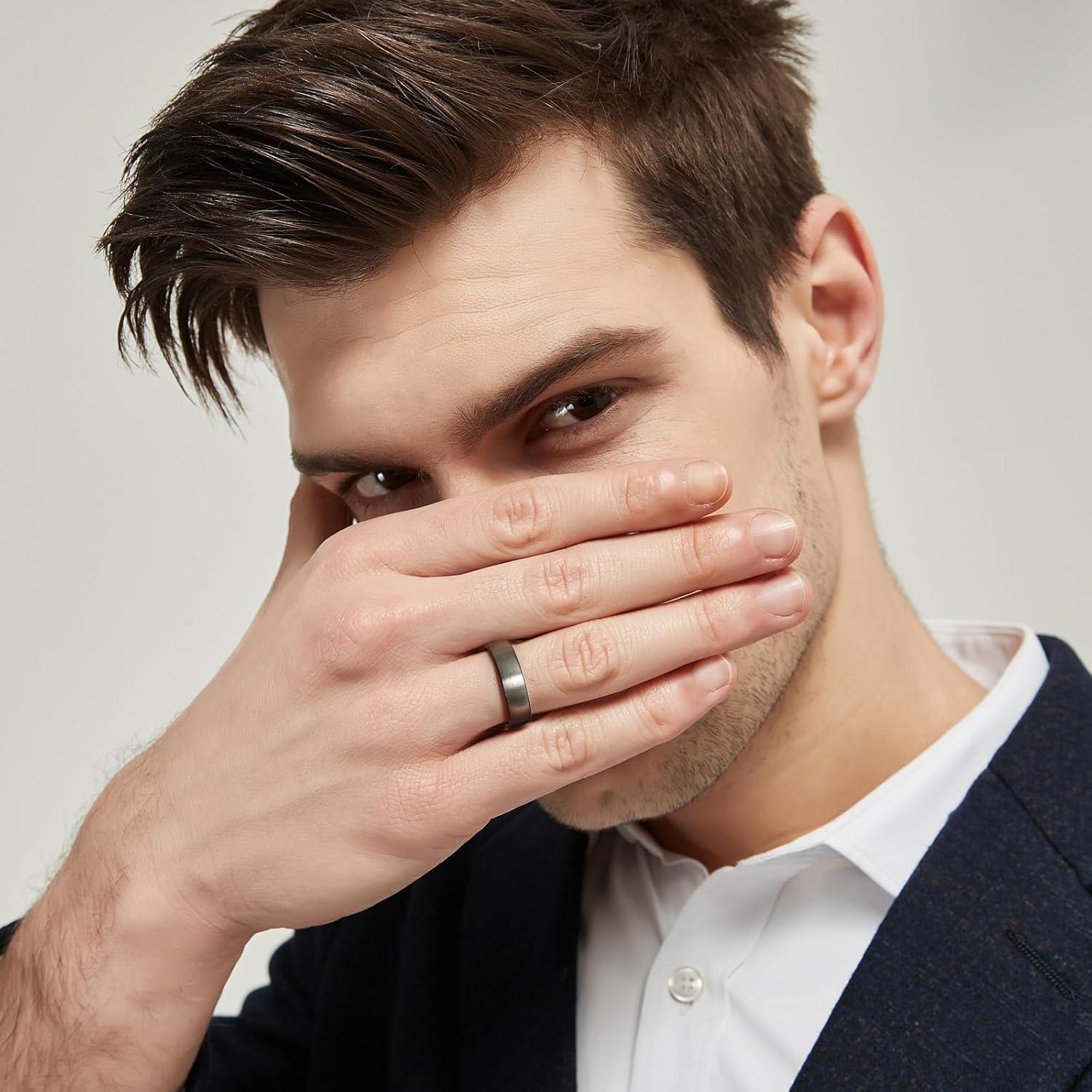 Anillos de Tungsteno TRUMIUM 4mm 6mm 8mm Acabado Negro