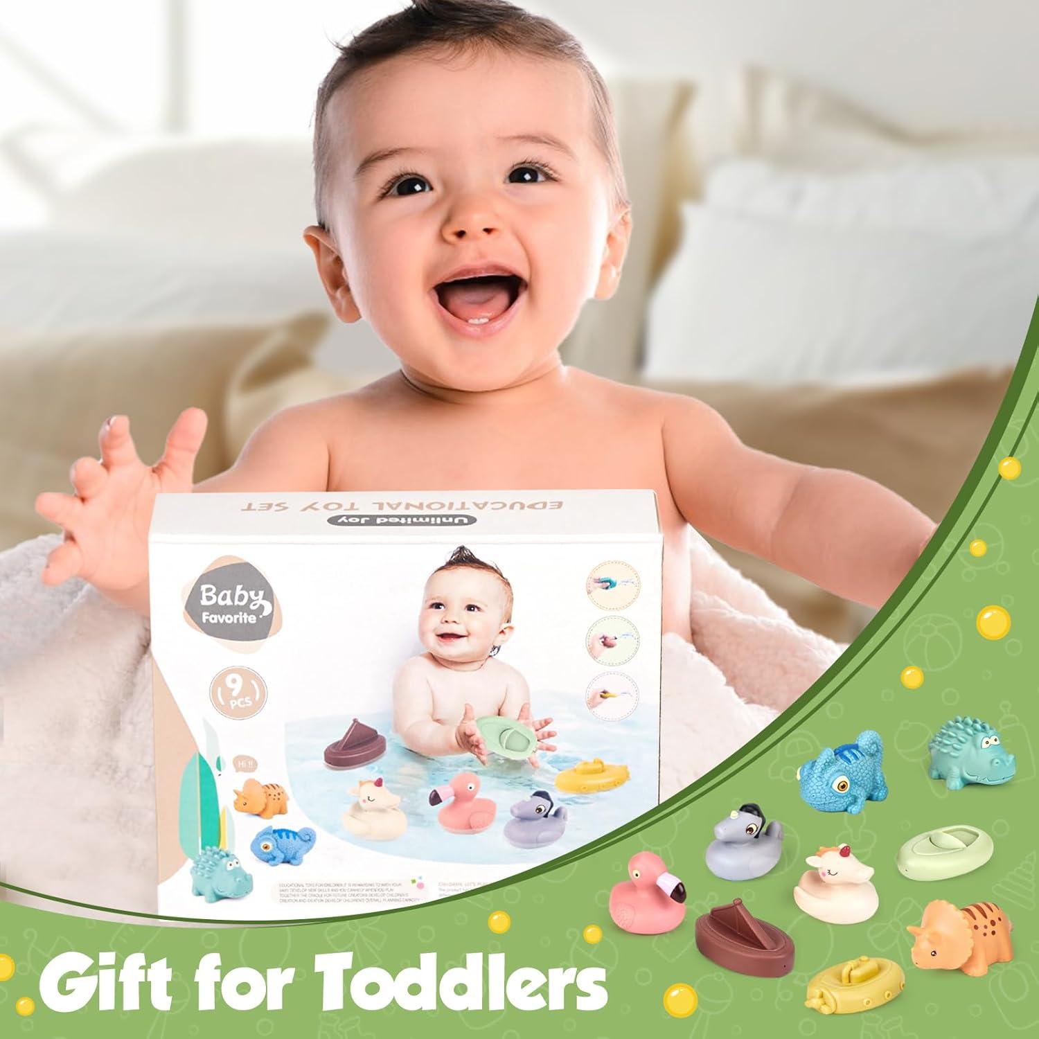 Juguetes de baño para bebés BYKASIST - 9 piezas sin moho