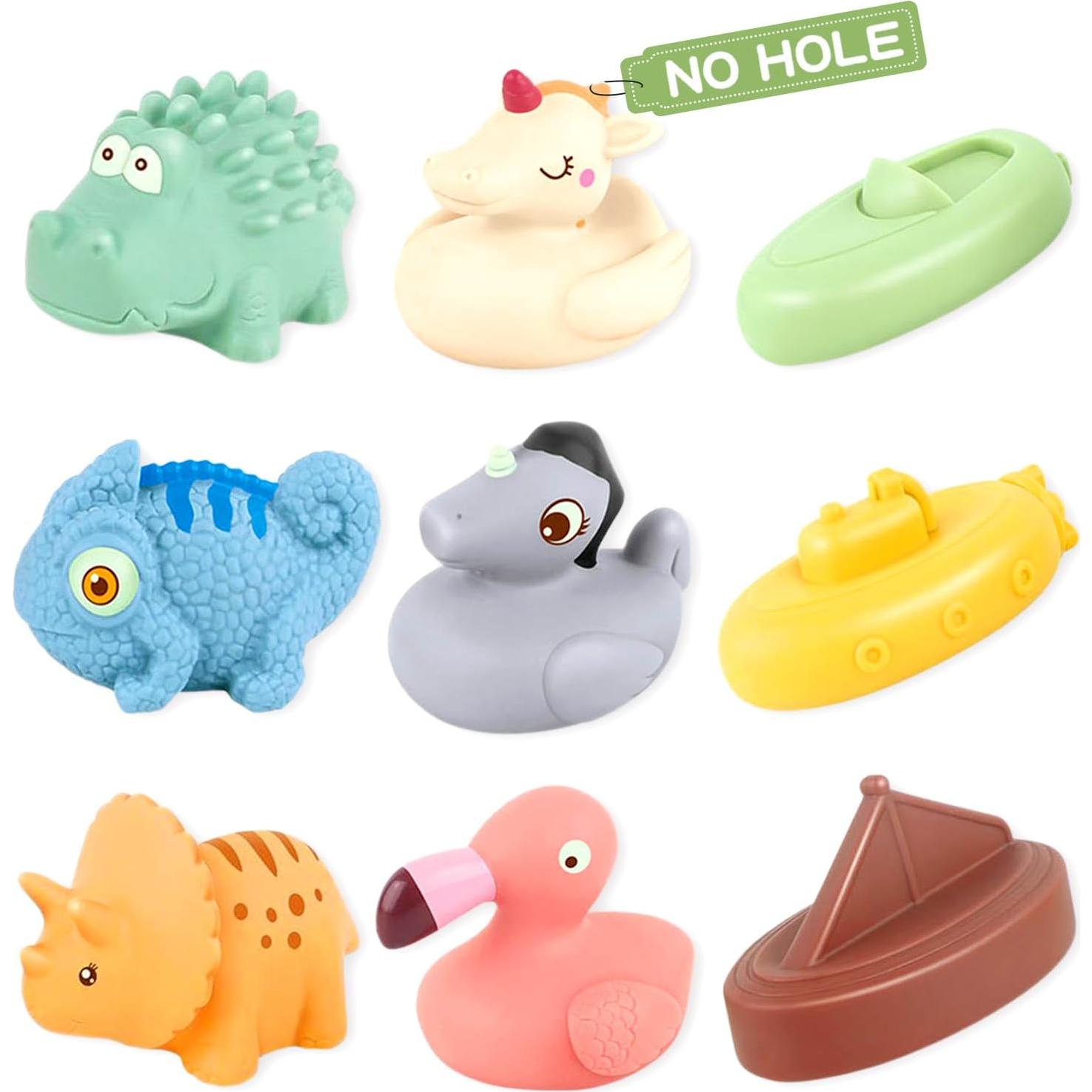 Juguetes de baño para bebés BYKASIST - 9 piezas sin moho