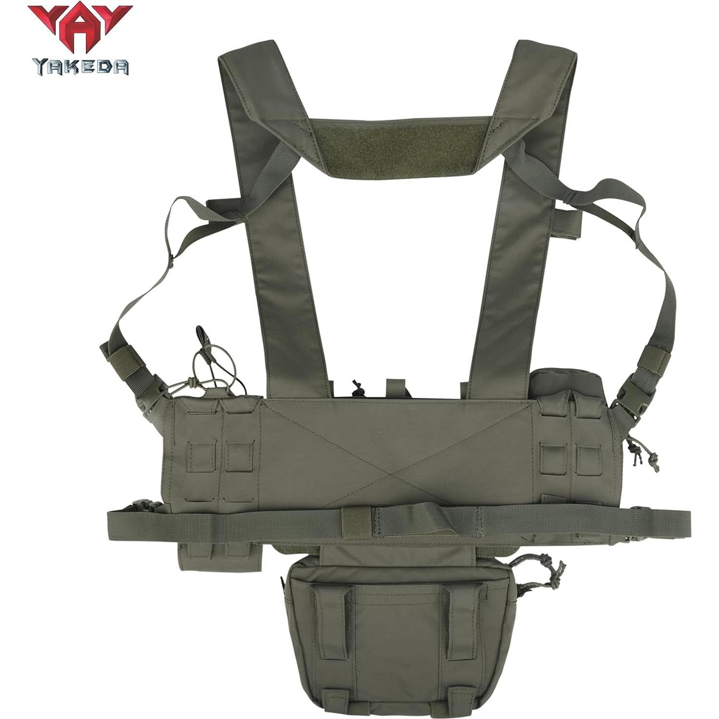 Chaleco Táctico YAKEDA Mini Rig Ajustable Verde Ejército