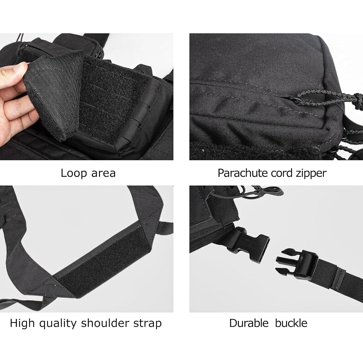 Chaleco Táctico YAKEDA Mini Rig Ajustable Verde Ejército