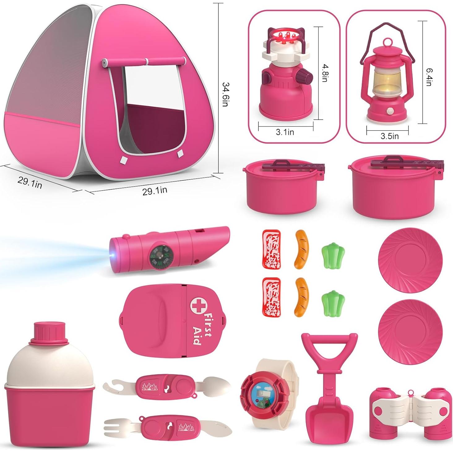 Juego de Camping para Niñas Fidecexv Tienda Plegable 26 Piezas