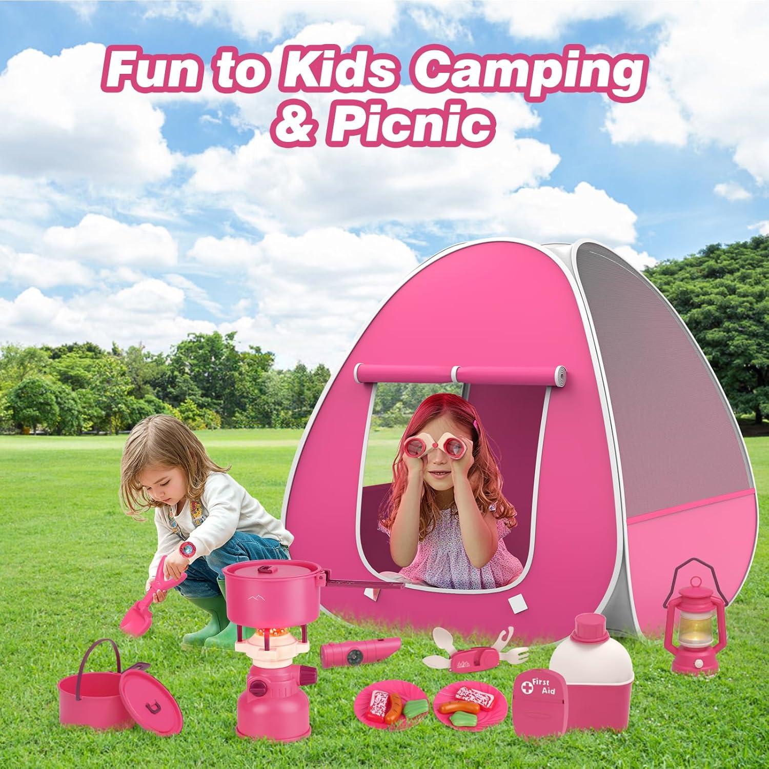 Juego de Camping para Niñas Fidecexv Tienda Plegable 26 Piezas