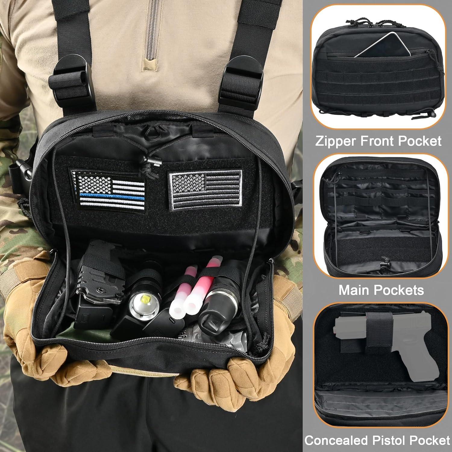 Chaleco Táctico Tactifans con Funda para Pistola Oculta