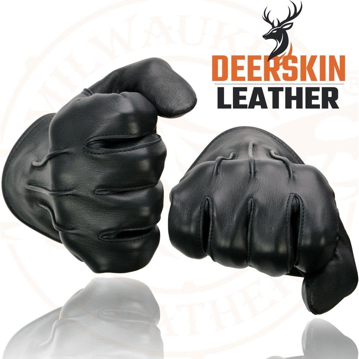 Guantes de motocicleta Milwaukee Leather SH865 de cuero negro