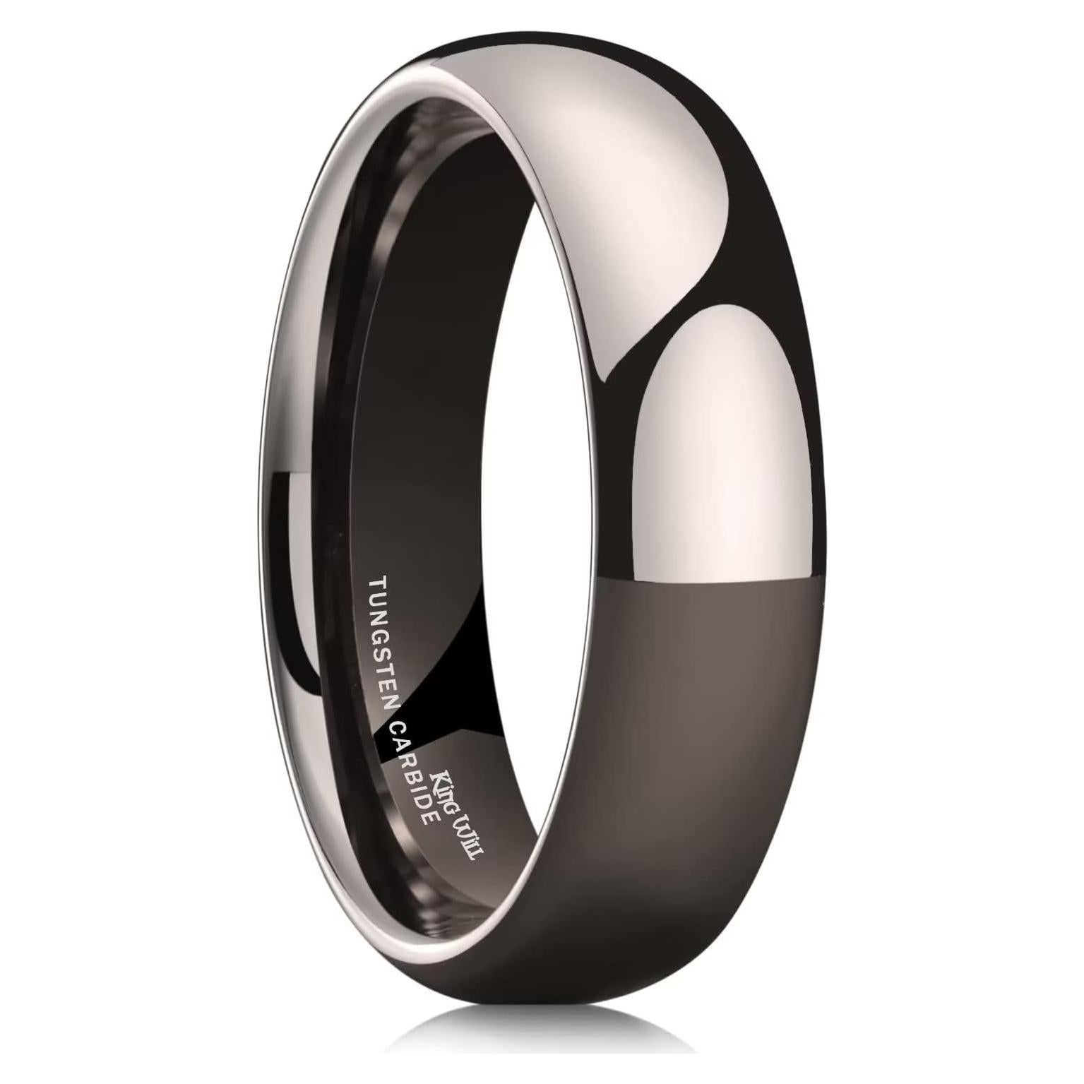 Anillo de tungsteno King Will 4mm pulido en varios colores