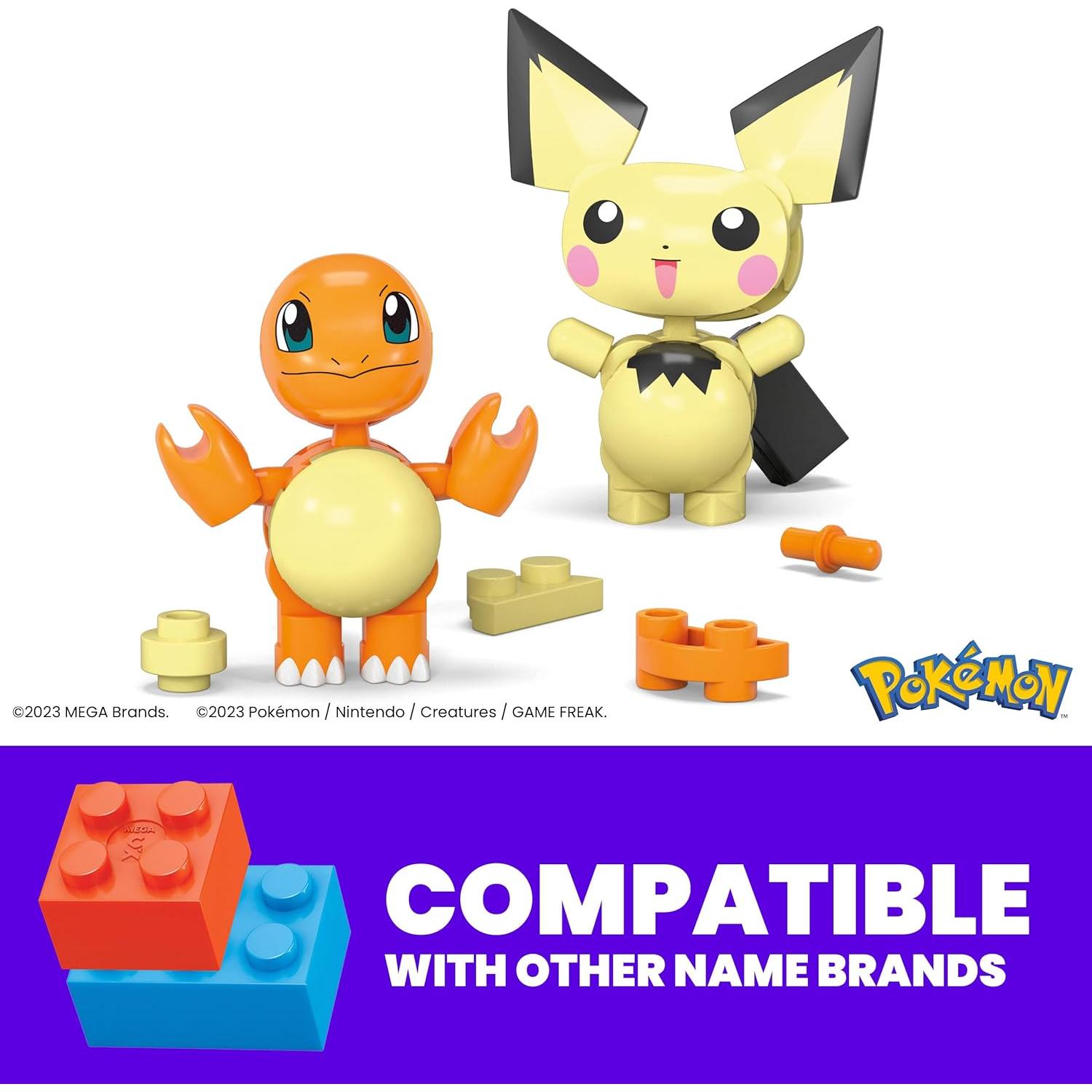 Juguetes de Construcción MEGA Pokémon Charmander y Pichu 40 Piezas