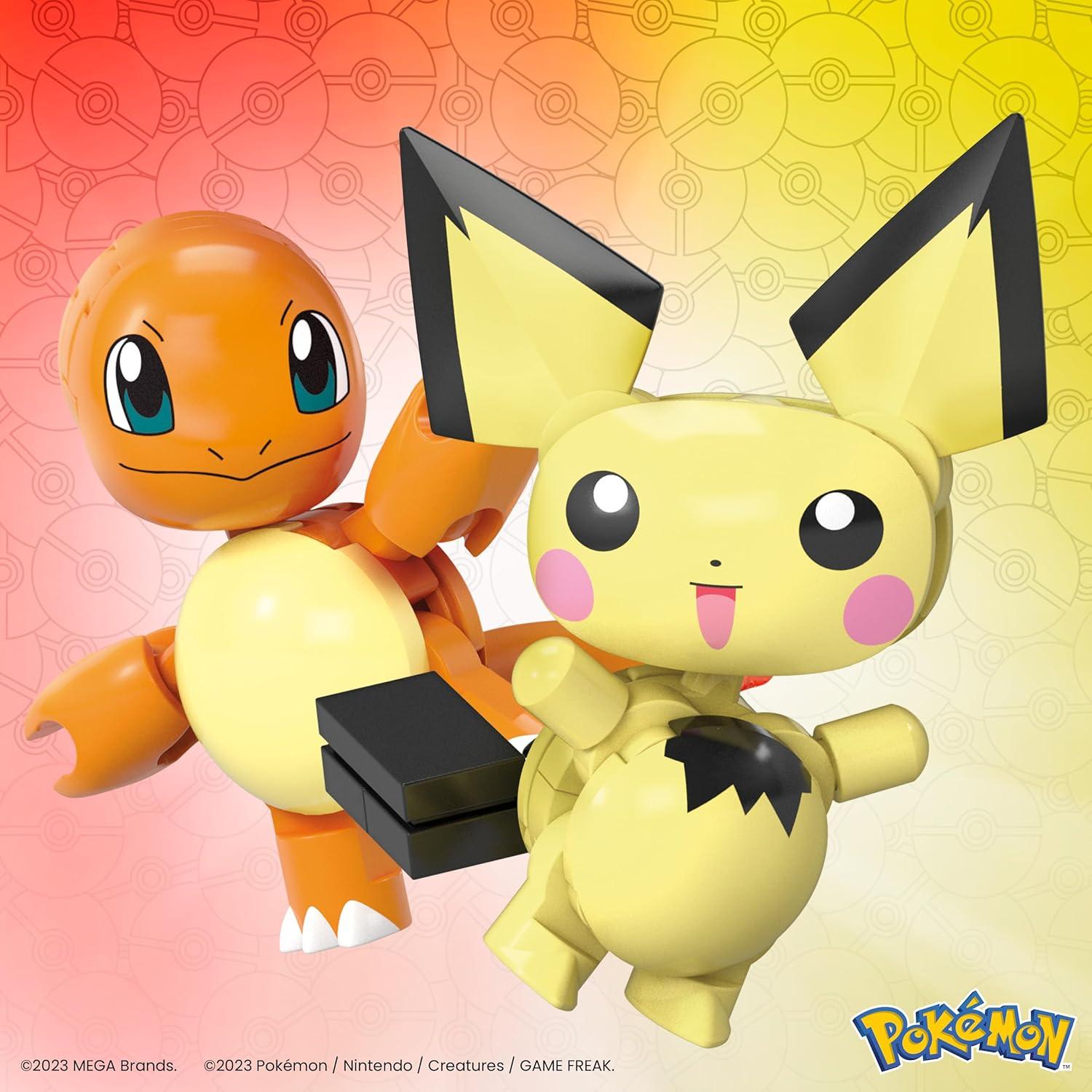 Juguetes de Construcción MEGA Pokémon Charmander y Pichu 40 Piezas