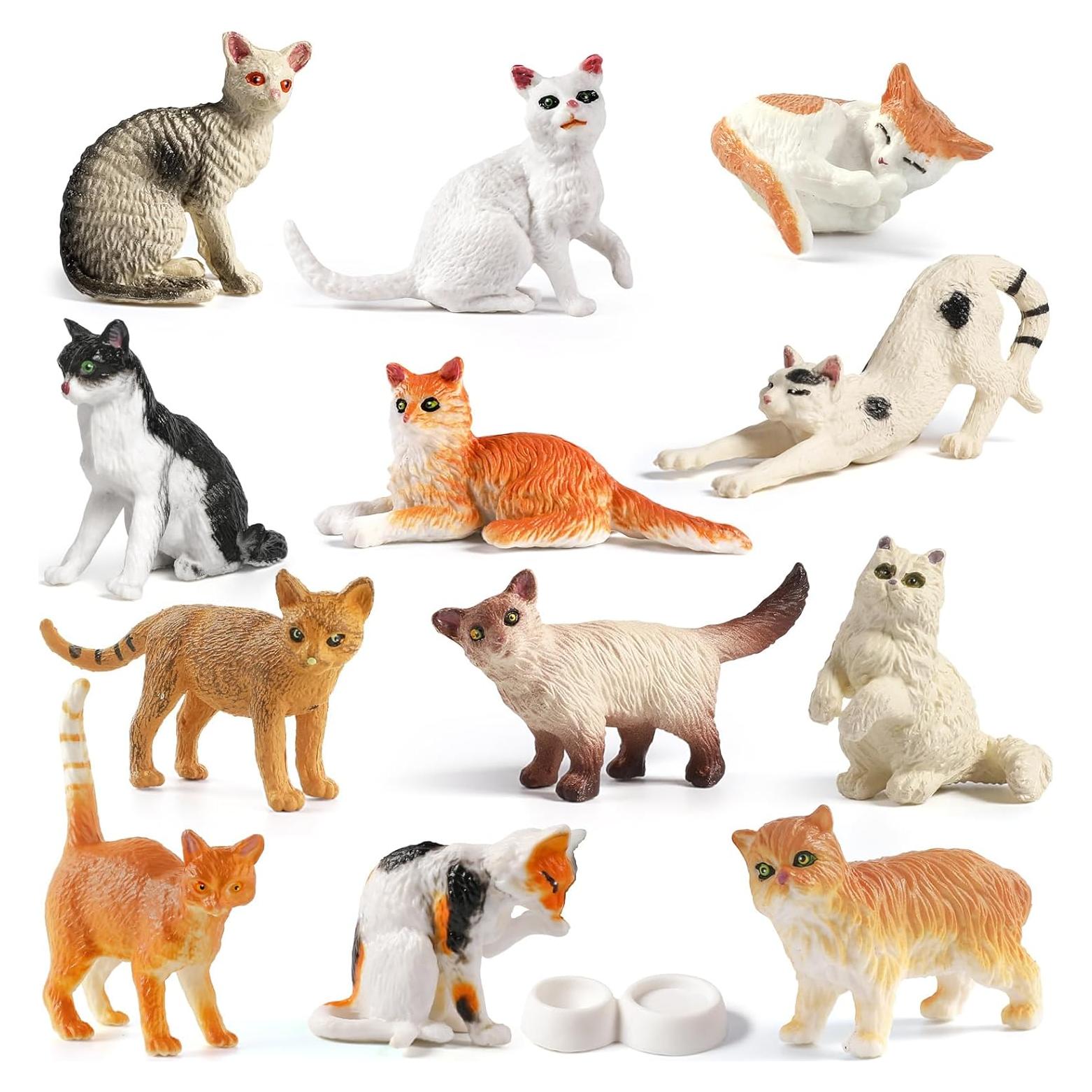 Set de 12 Figuras de Gato Mini Tudou - Juguetes Educativos