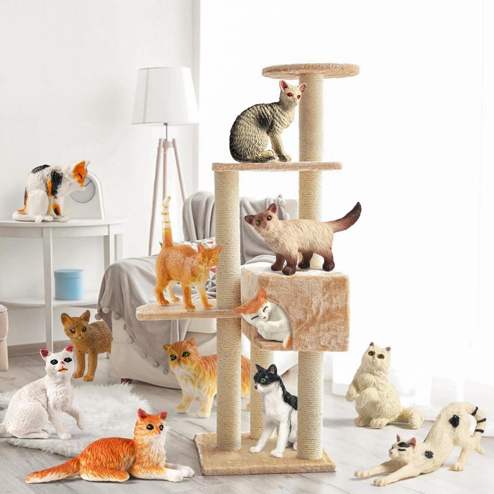 Set de 12 Figuras de Gato Mini Tudou - Juguetes Educativos