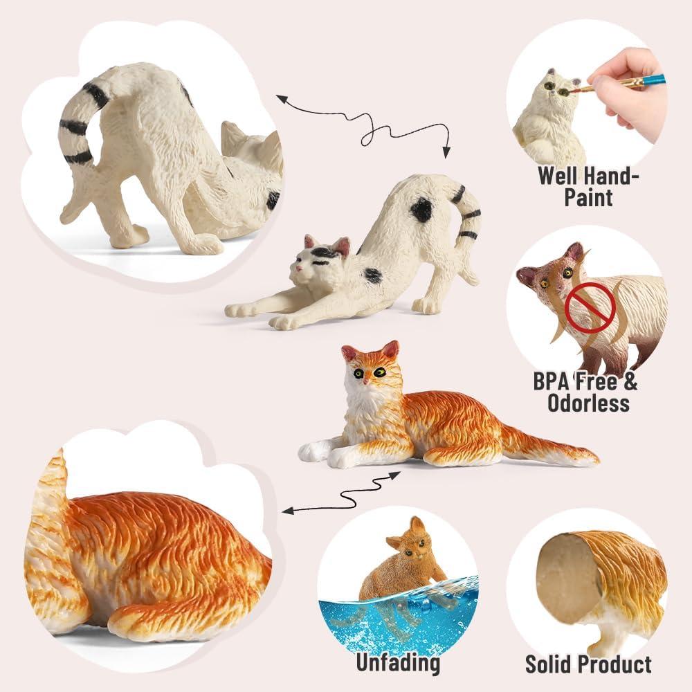 Set de 12 Figuras de Gato Mini Tudou - Juguetes Educativos