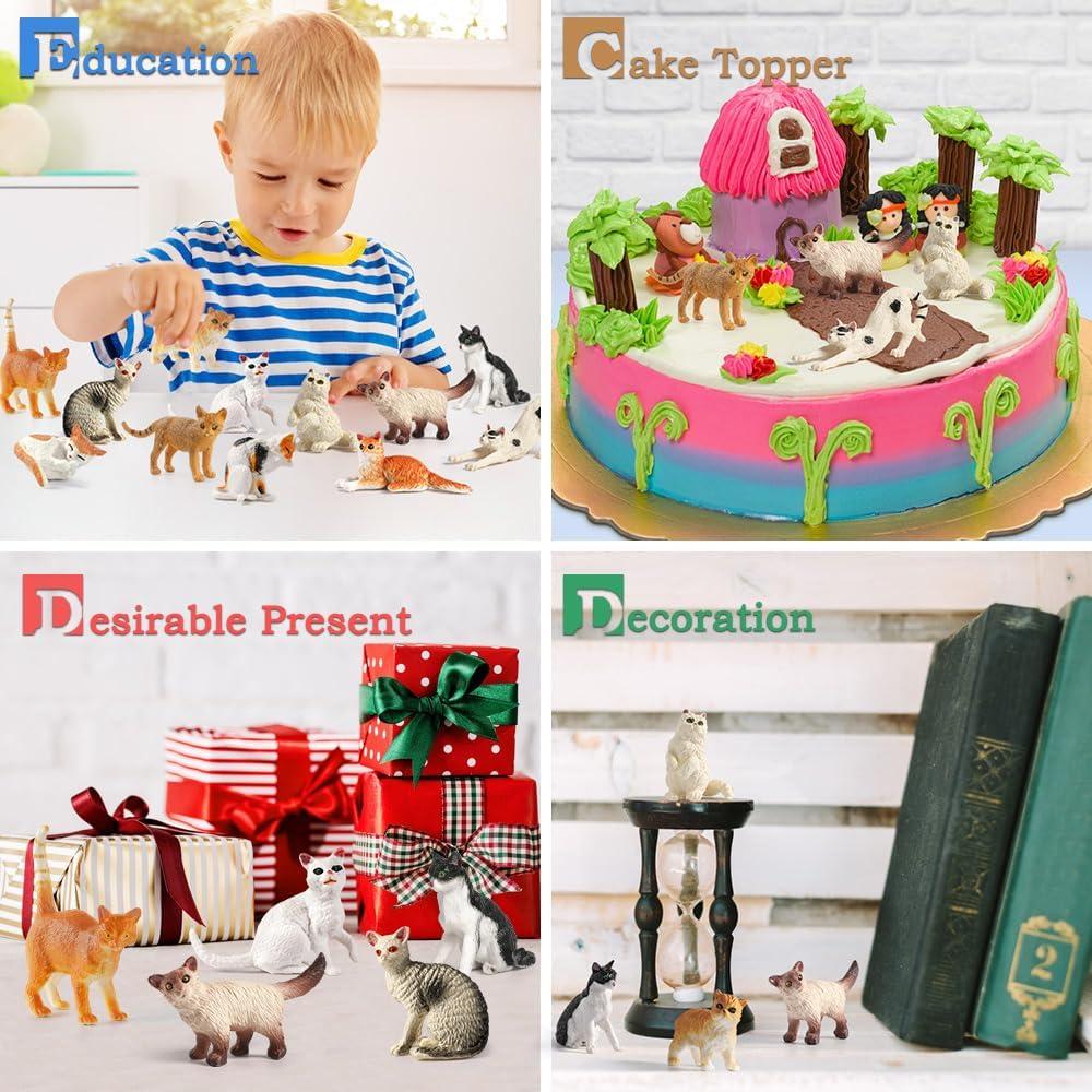 Set de 12 Figuras de Gato Mini Tudou - Juguetes Educativos