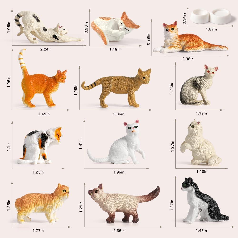 Set de 12 Figuras de Gato Mini Tudou - Juguetes Educativos