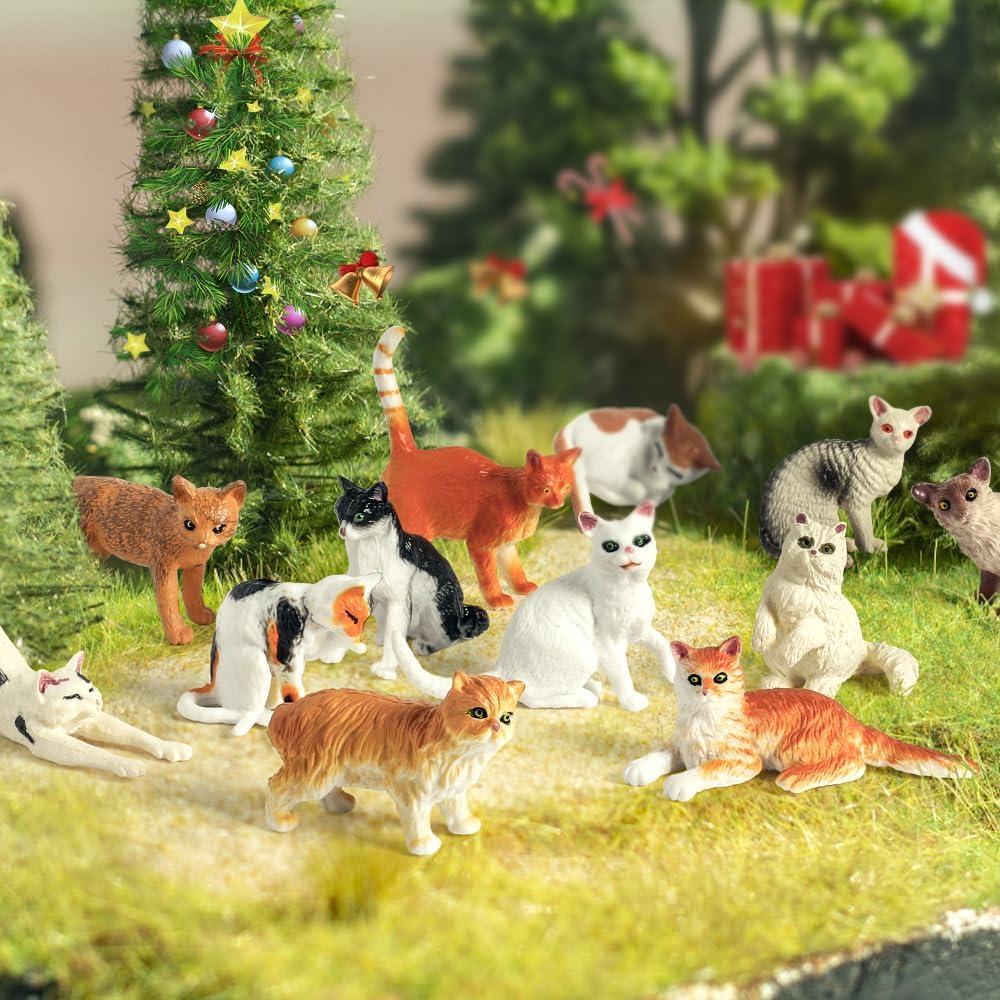 Set de 12 Figuras de Gato Mini Tudou - Juguetes Educativos