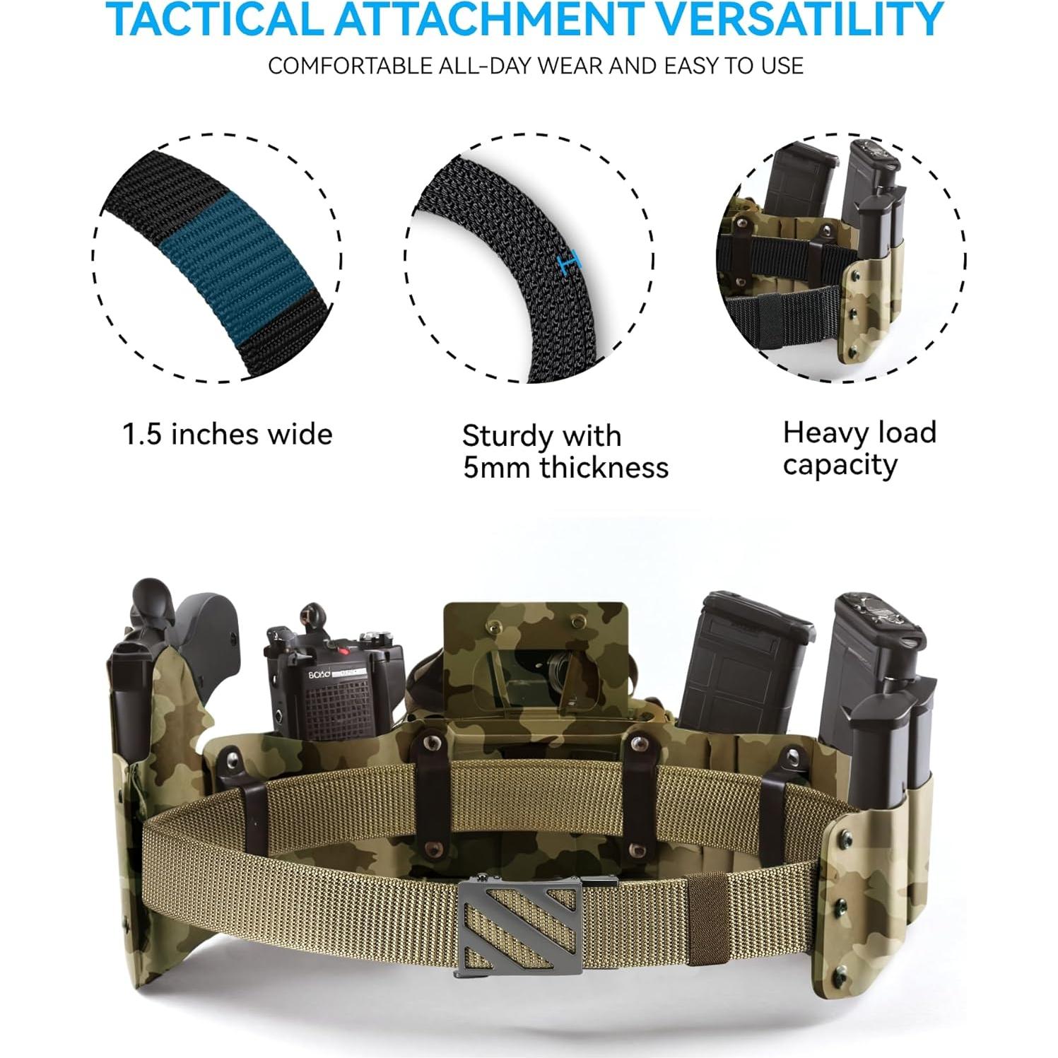 Cinturón Táctico Yoetey Nylon 38mm Ajustable para Hombres